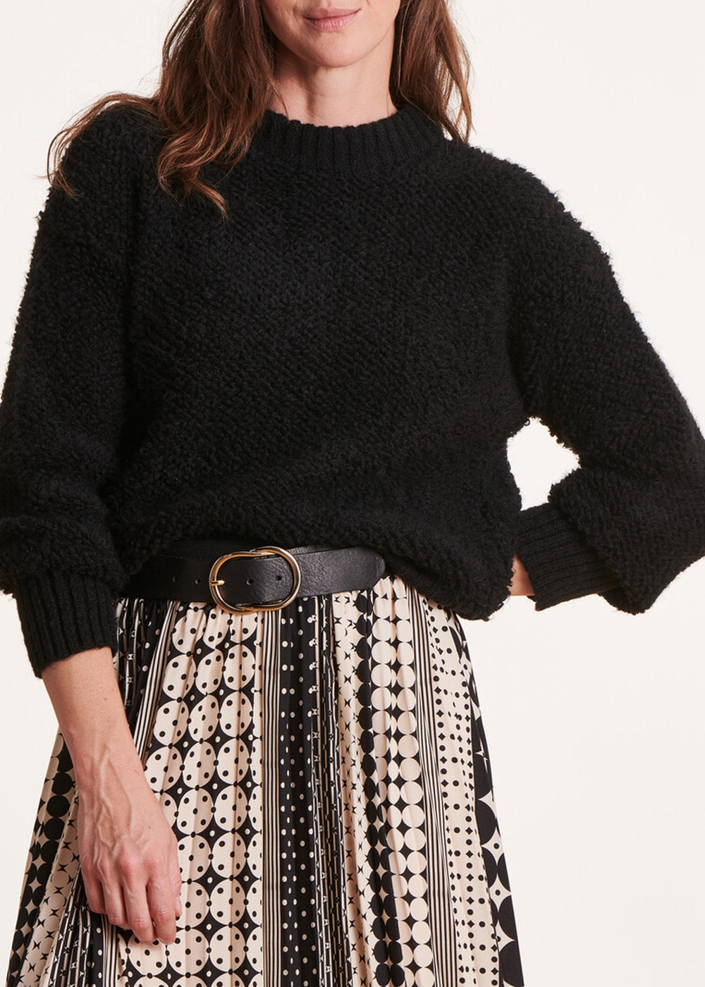 black round neck sweater