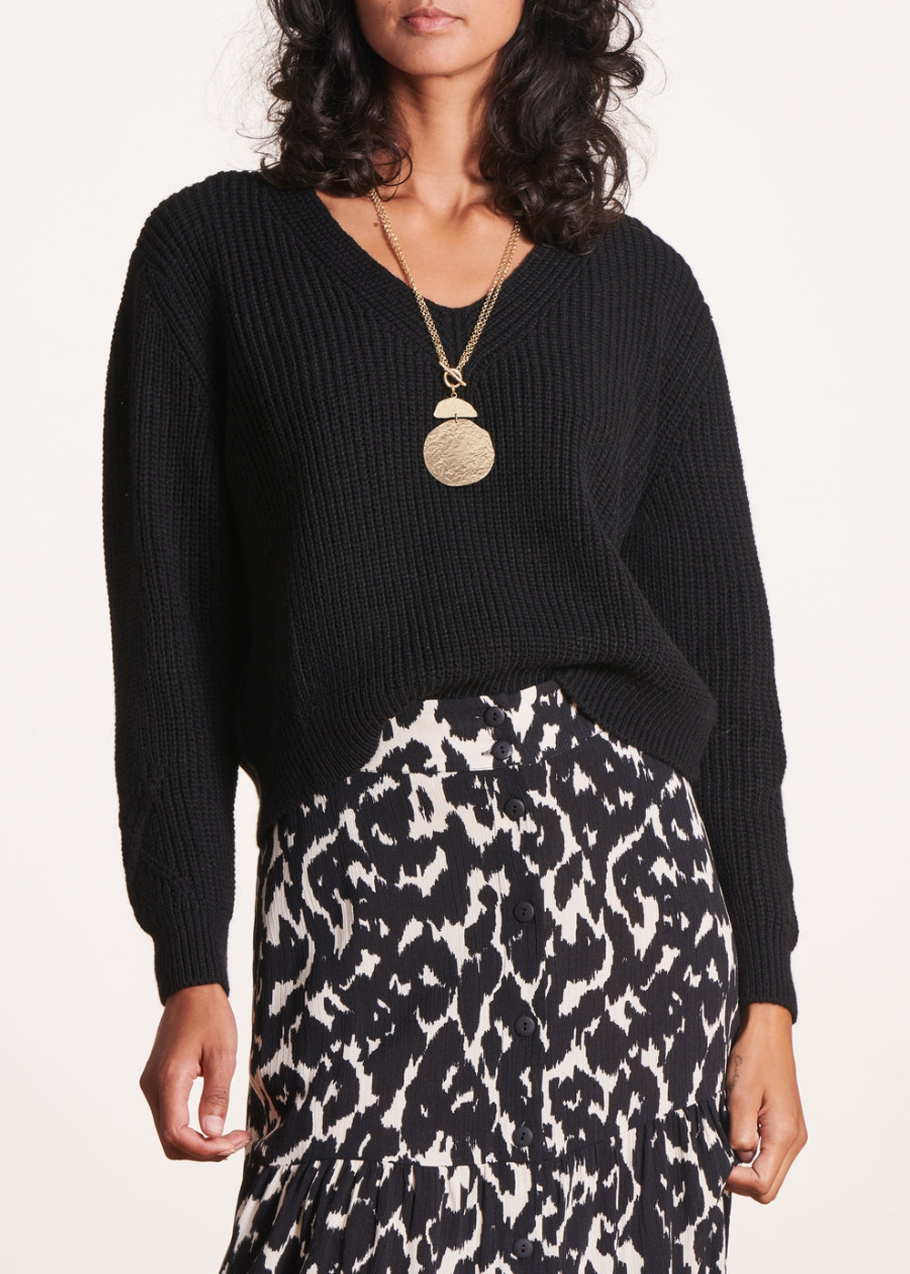 Pull schwarz court col V
