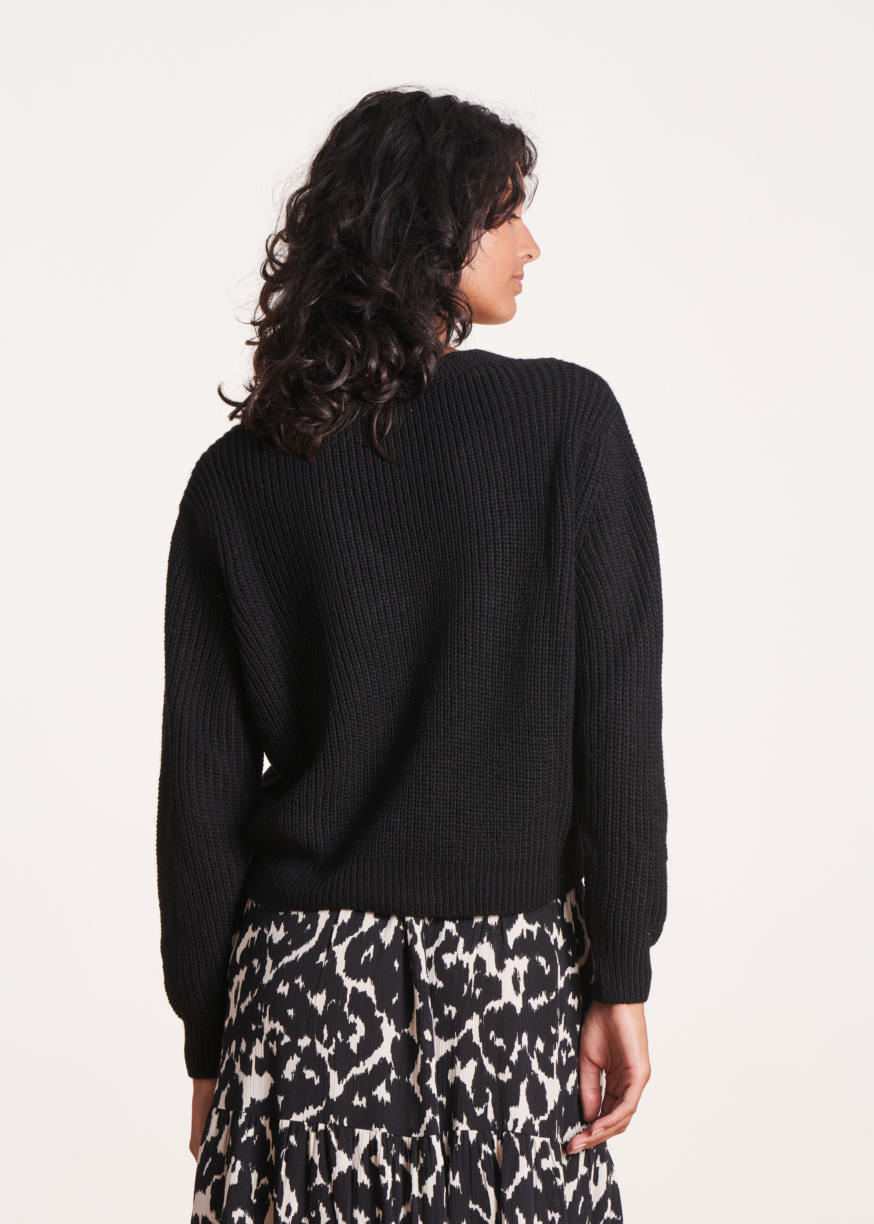 black V-neck sweater