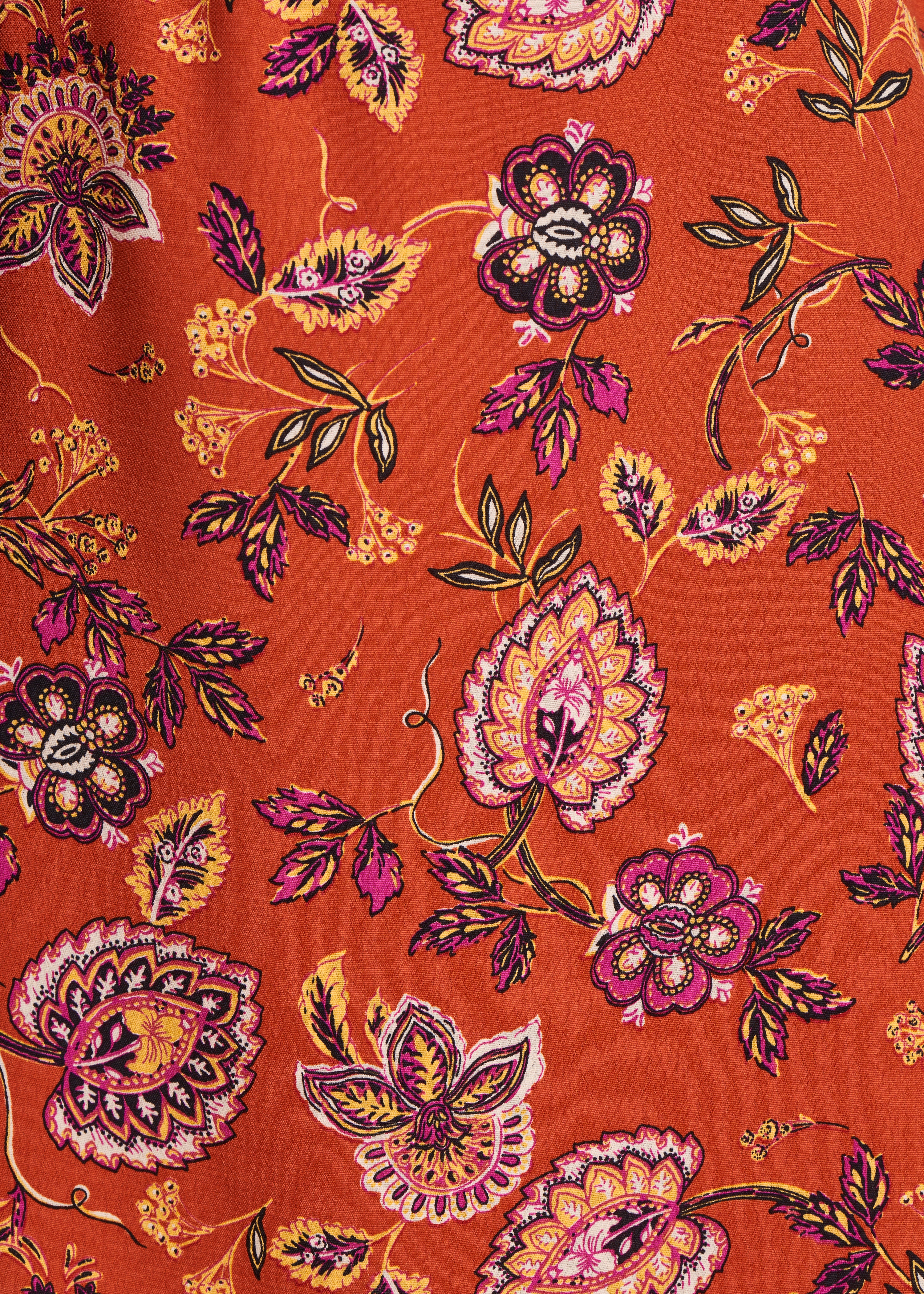 Orange floral print short dress