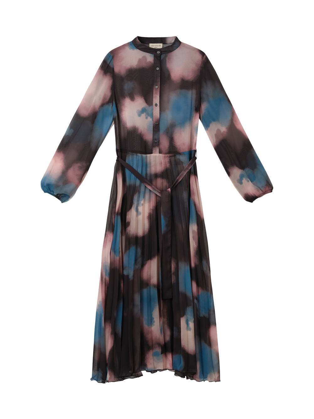 Tie-dye print fitted mid-length dress