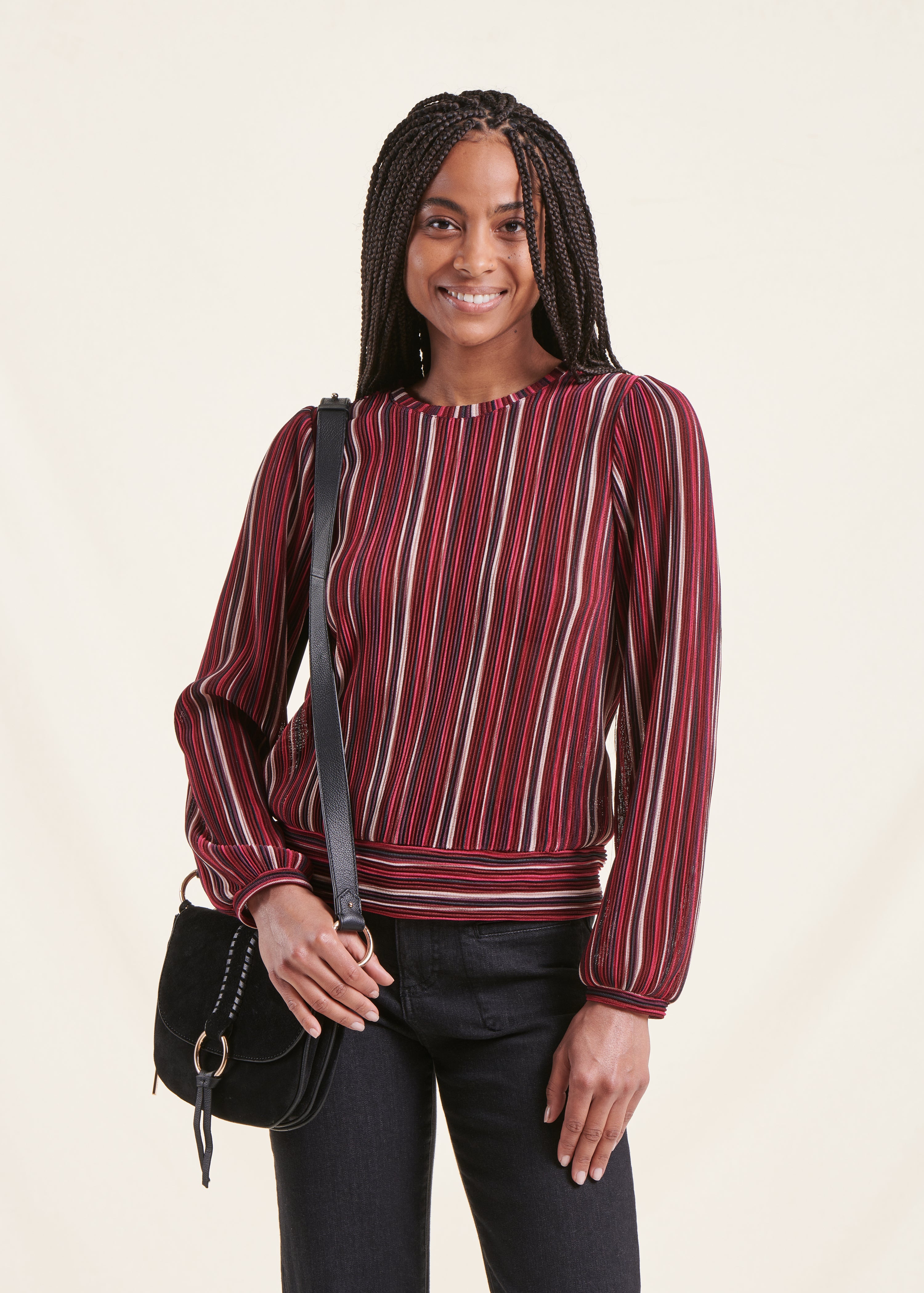 Pink striped long sleeve t-shirt