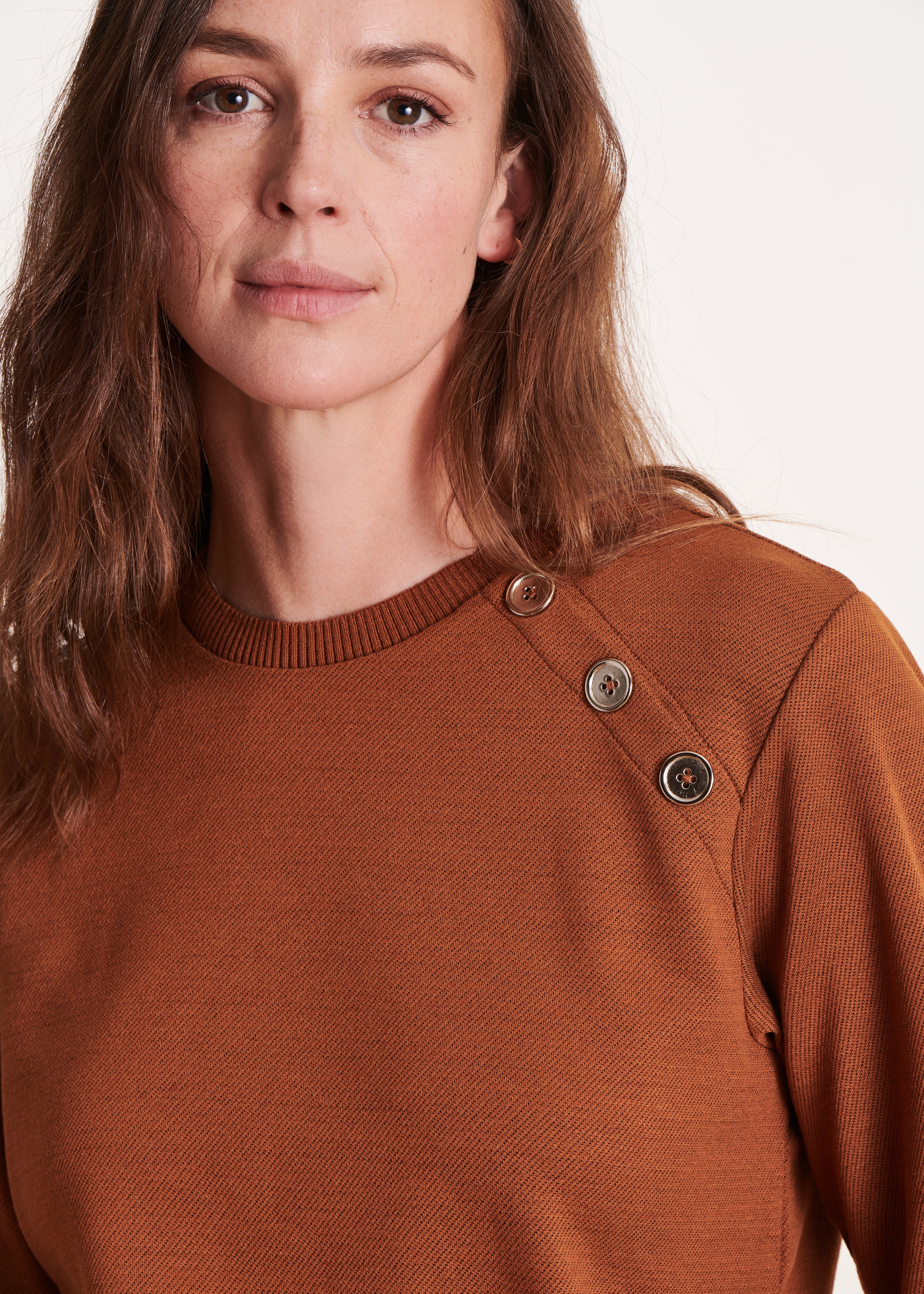 Terracotta sweatshirt met lange mouwen