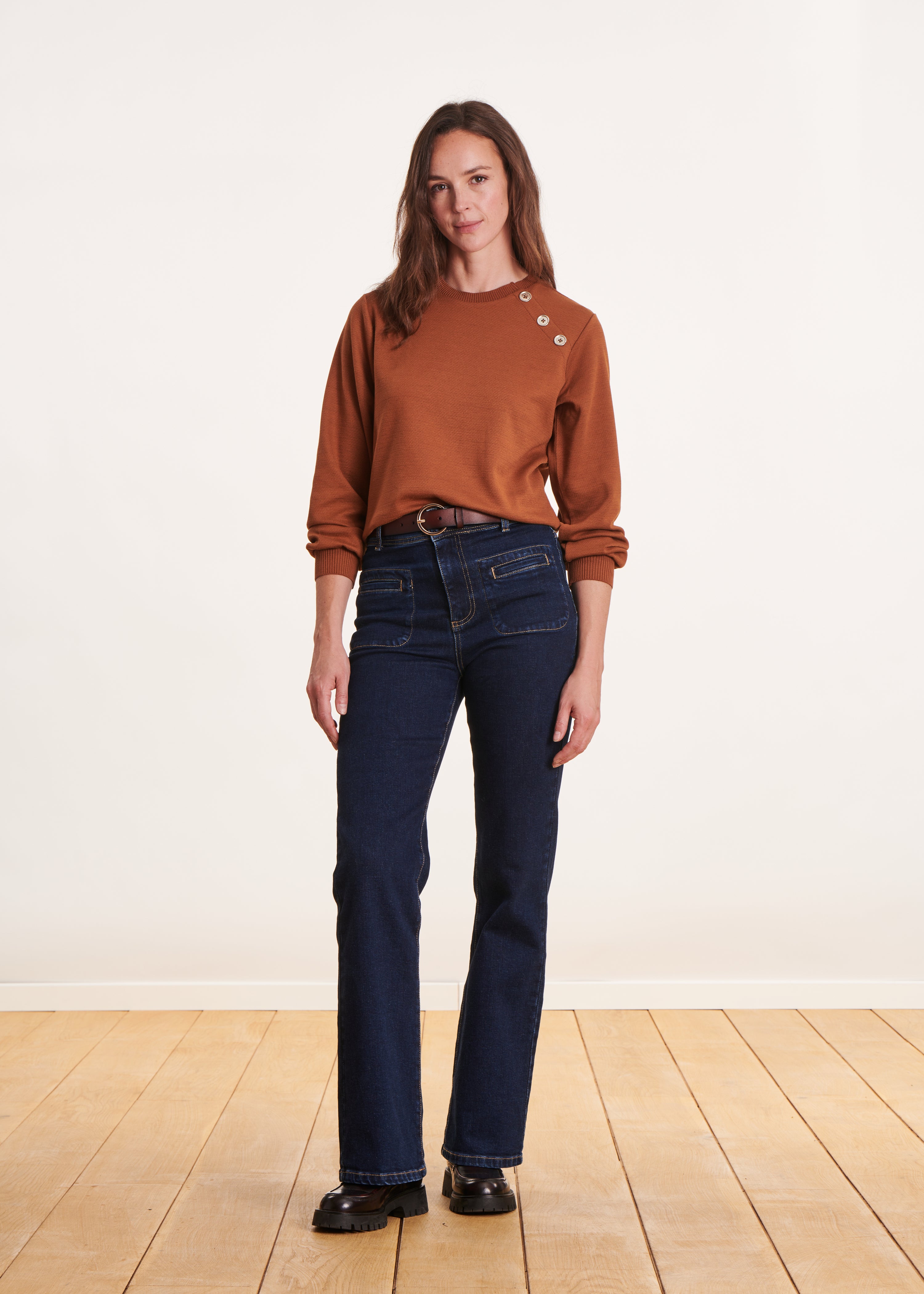 Terracotta sweatshirt met lange mouwen