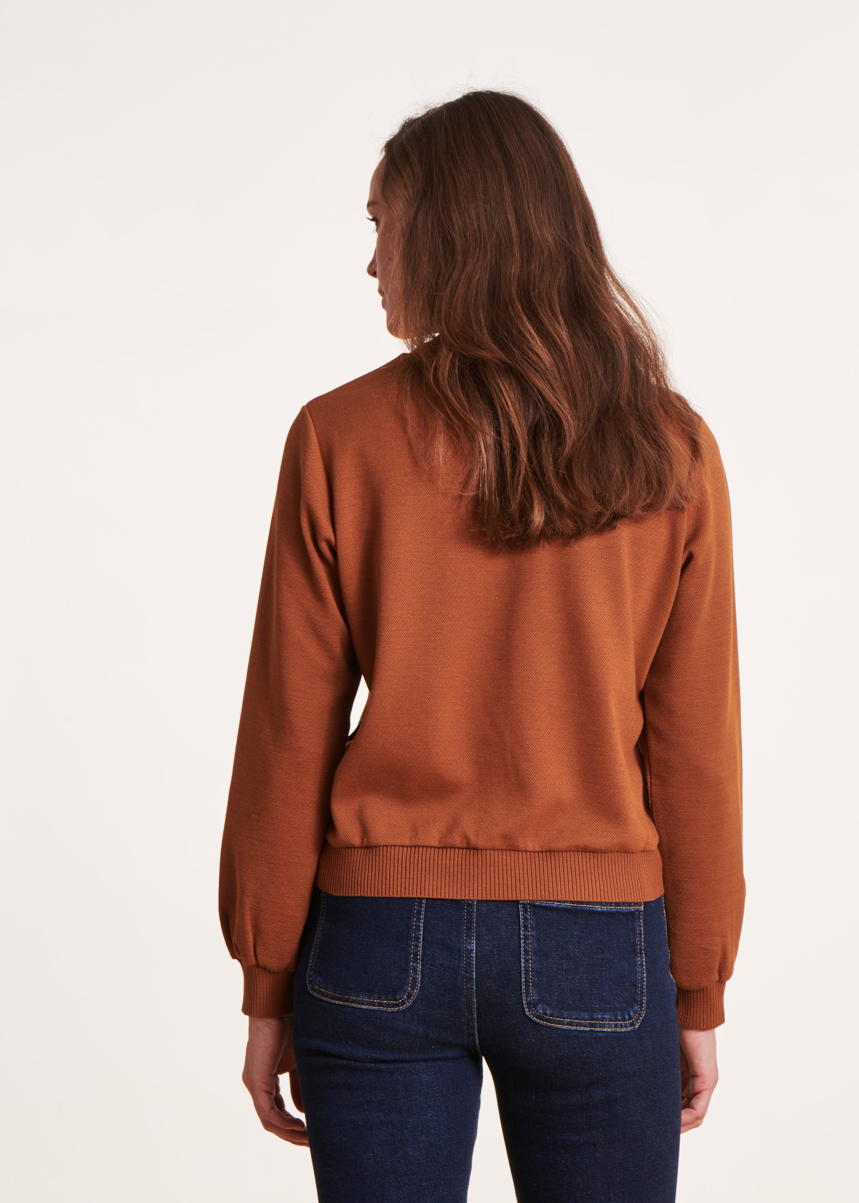 Terracotta sweatshirt met lange mouwen