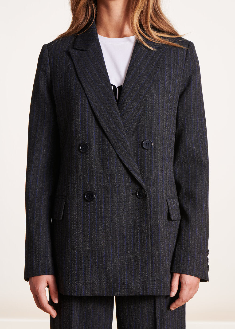 Veste blazer noir et bleu