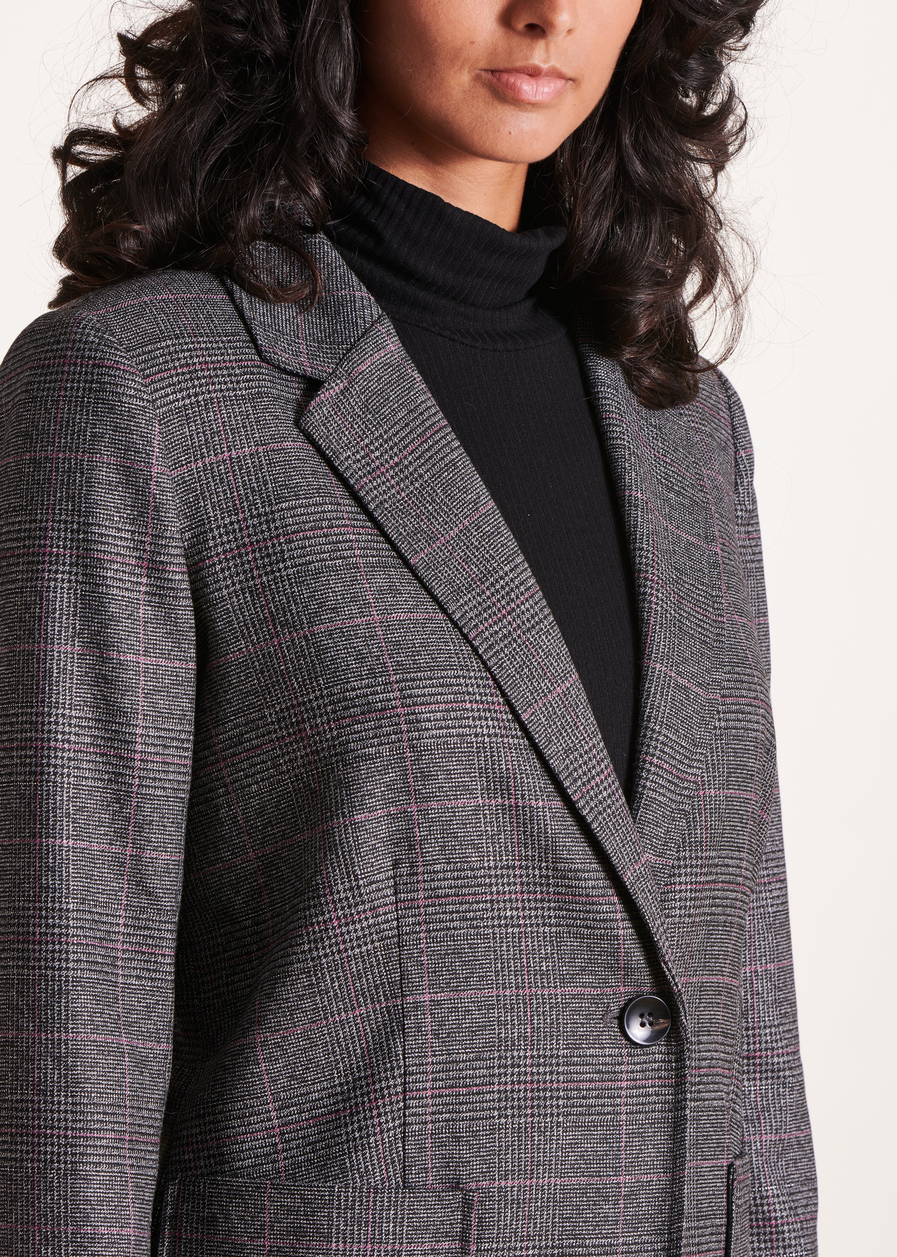 Grey checked suit jacket