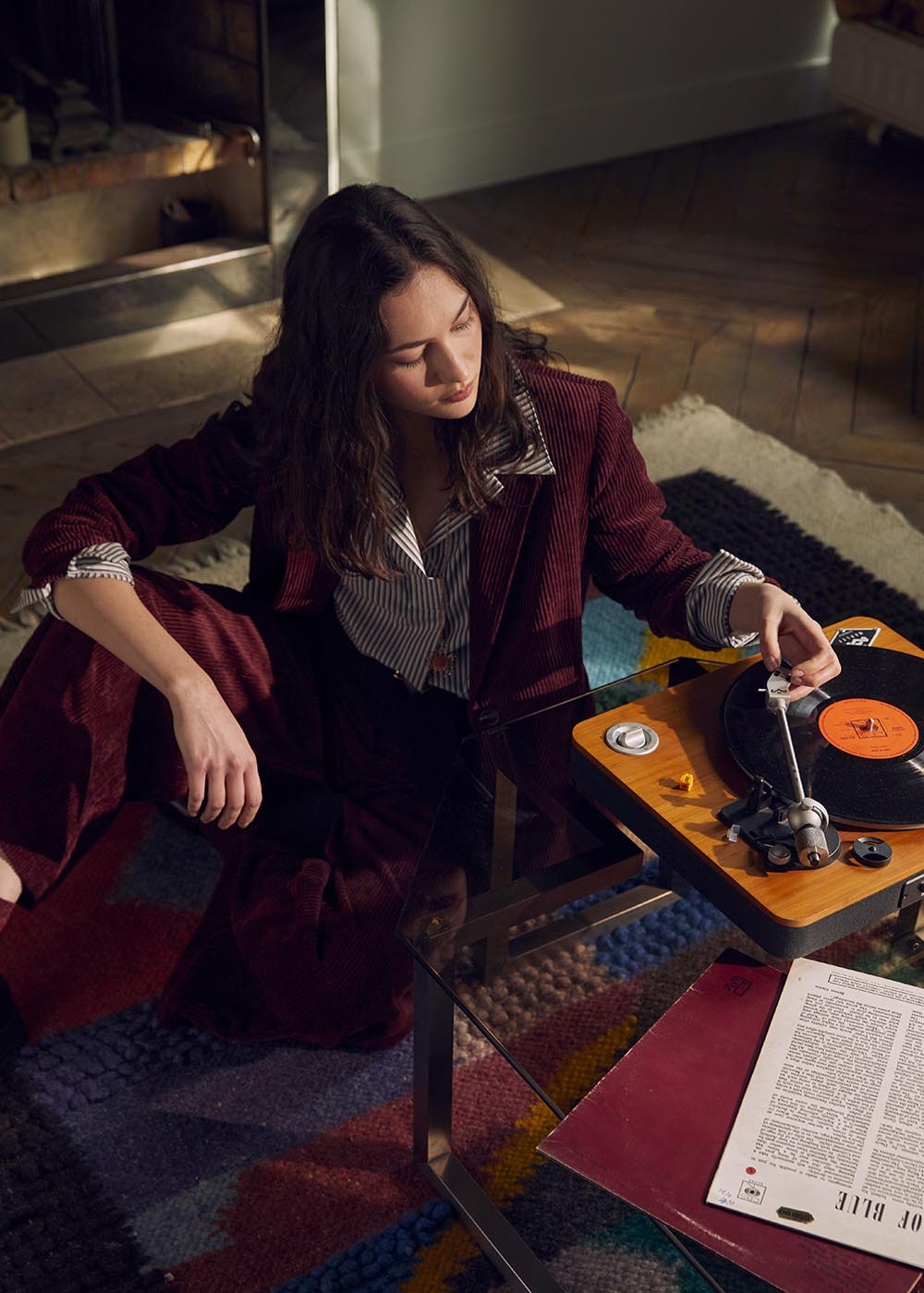 Burgundy velvet suit jacket