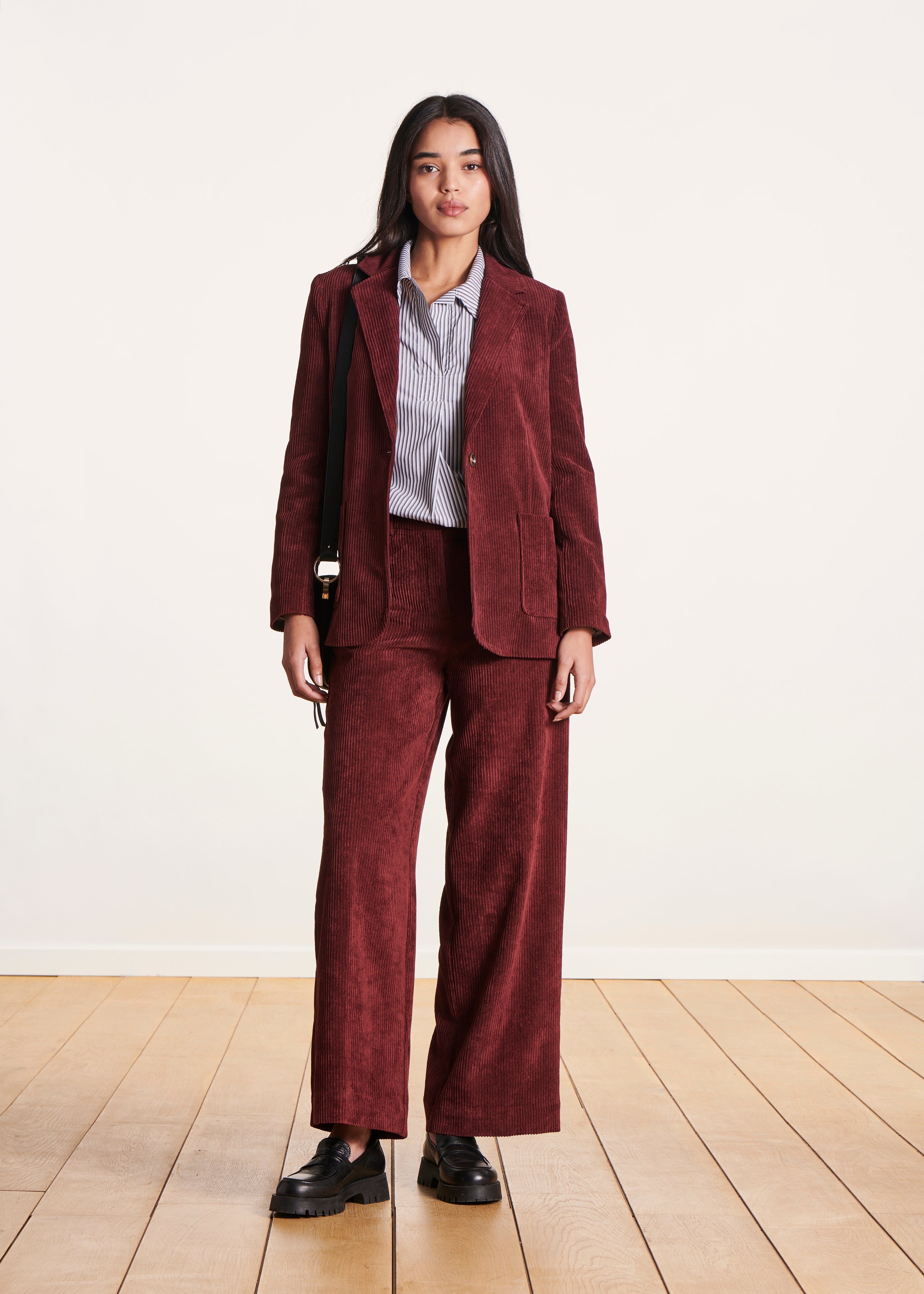 Burgundy velvet suit jacket