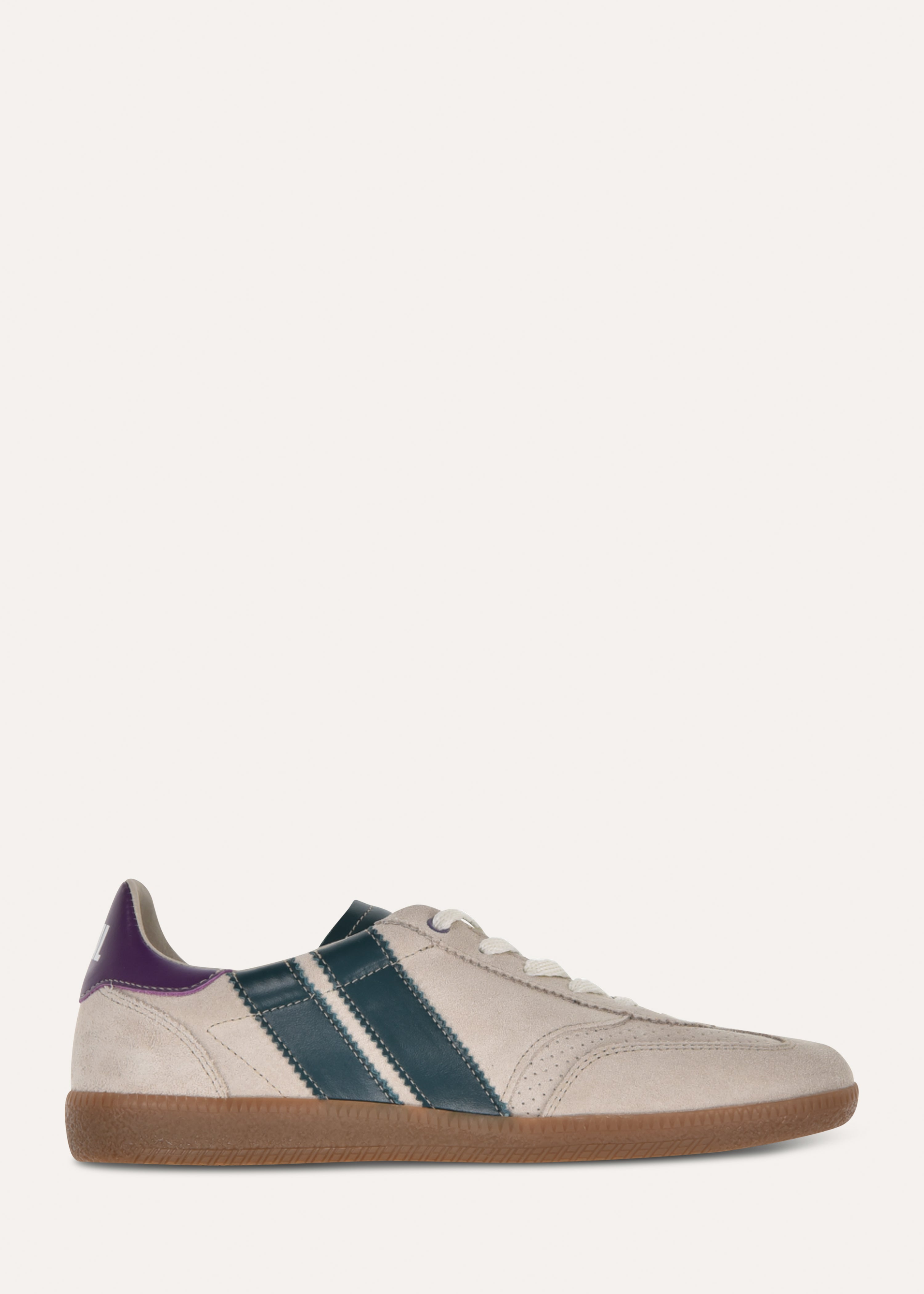 Beige asymmetric trainers
