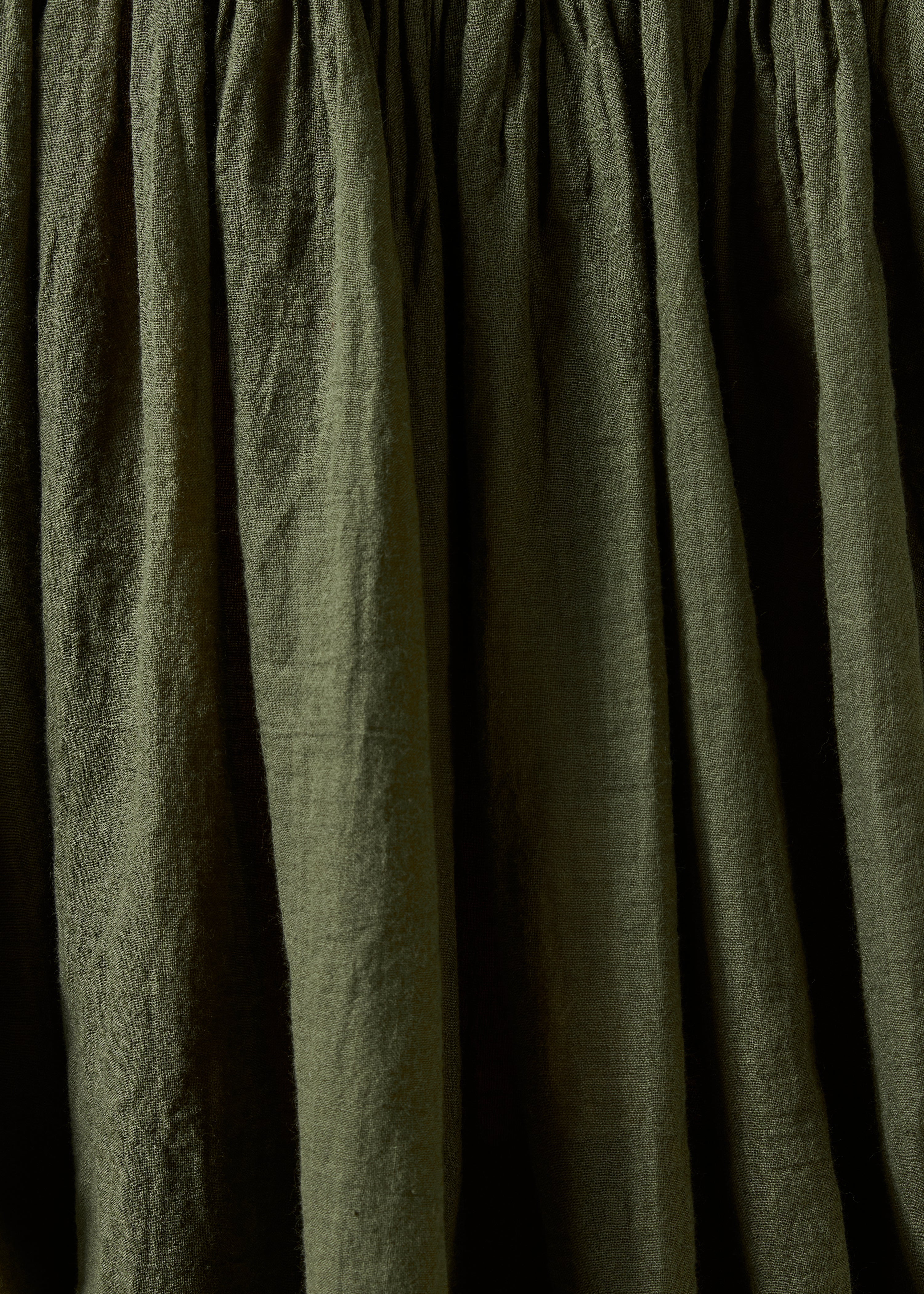 Camicia kaki in voile di cotone fluido