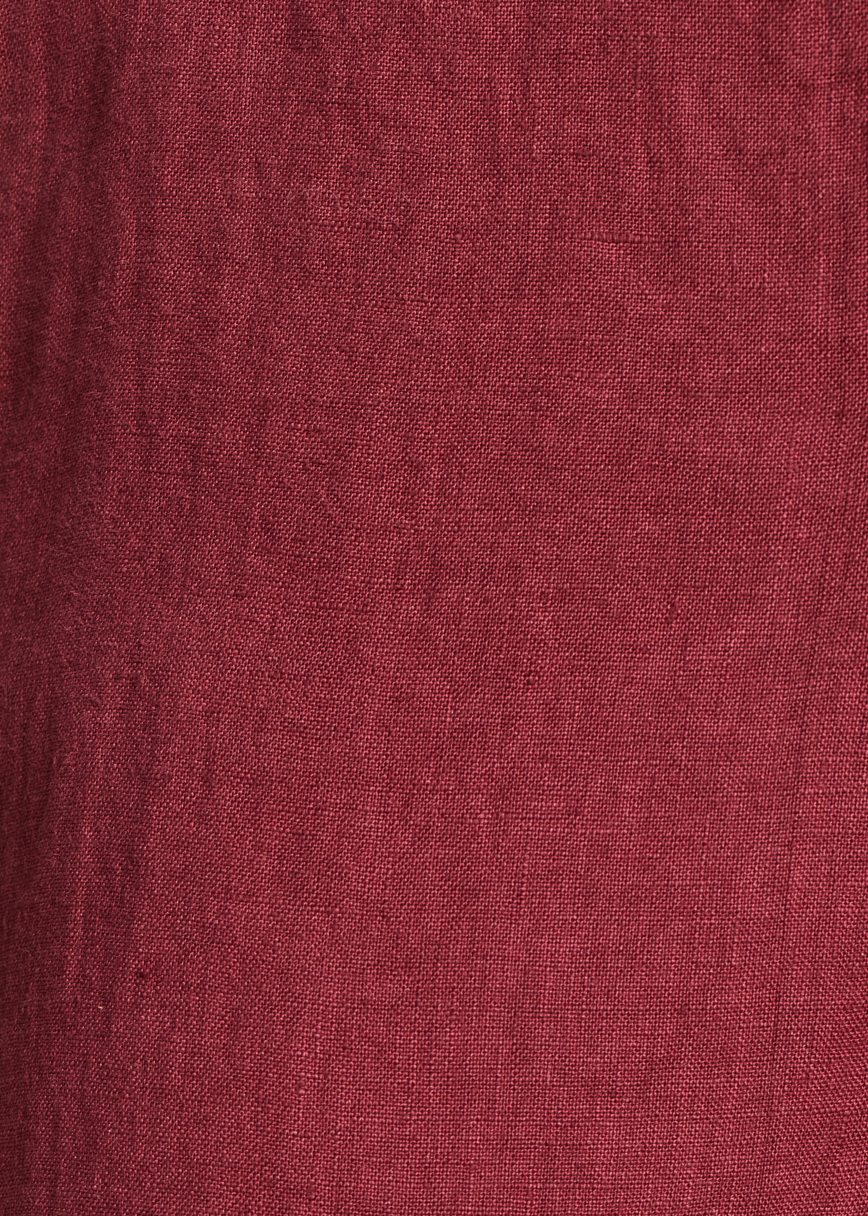 Pantalone dritto e ampio marrone in lino a vita alta