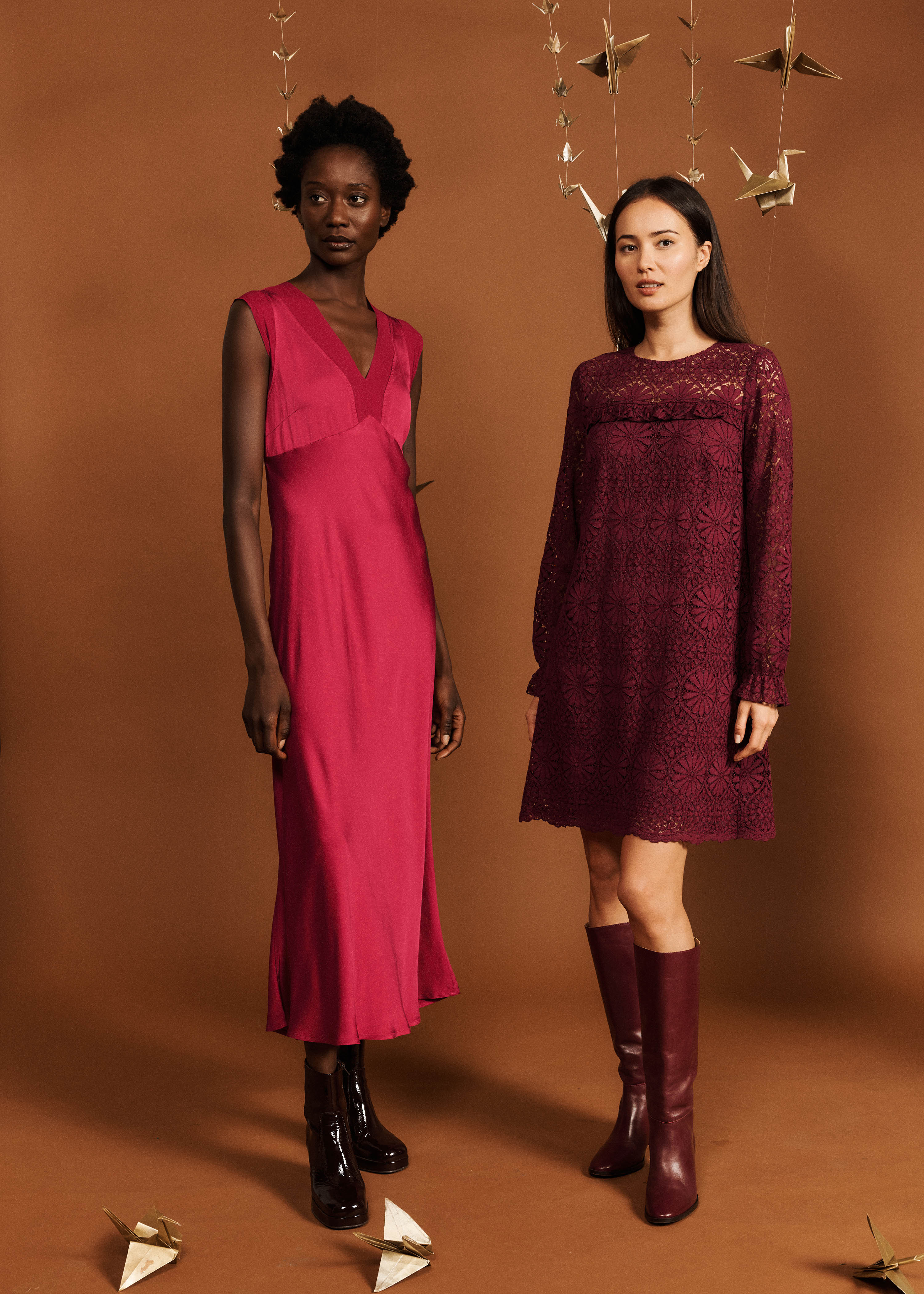 Long fluid red dress