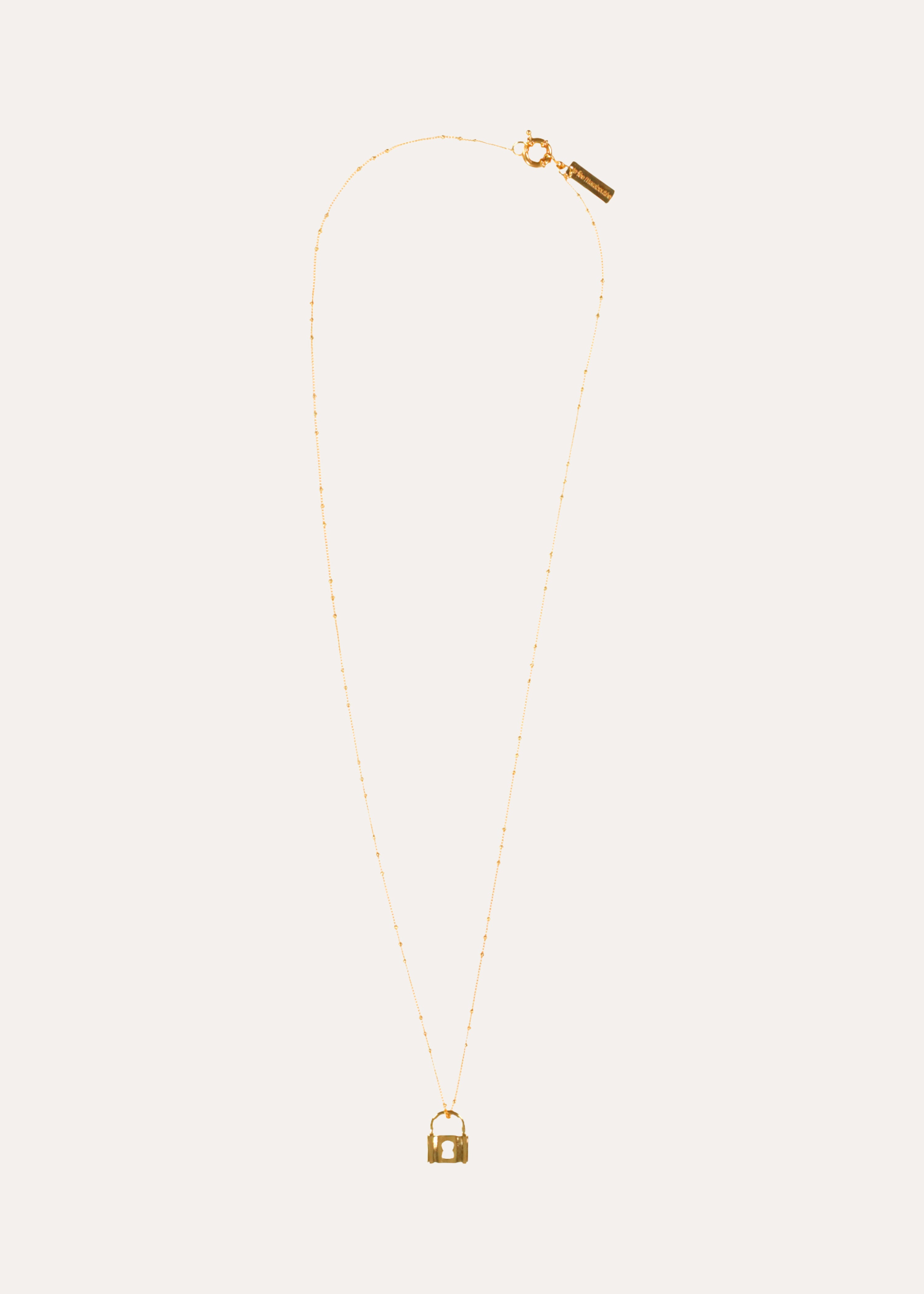 Adjustable golden padlock long necklace