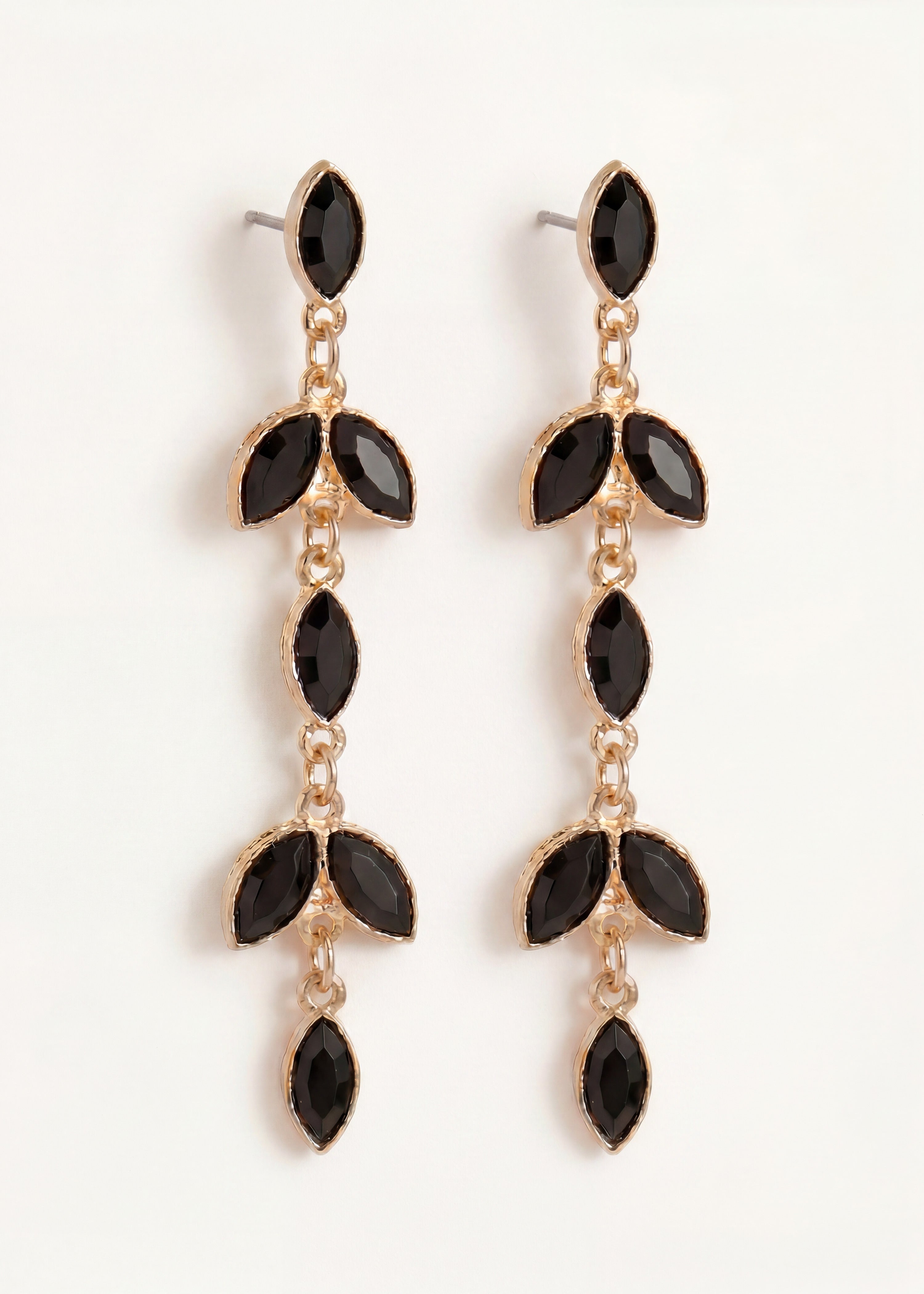 Boucles d'oreilles pendantes noires