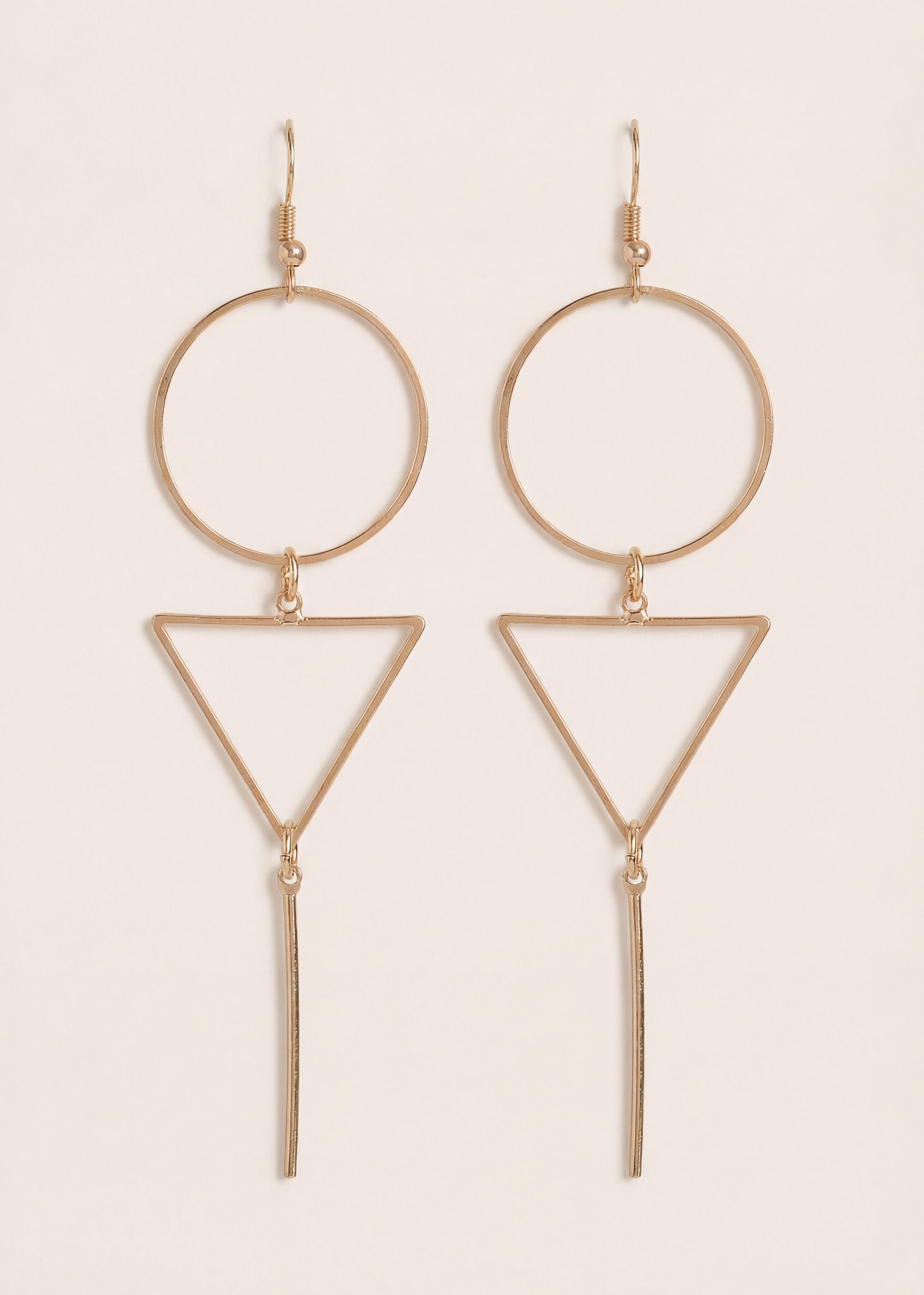 Geometric Gold-Tone Drop Earrings