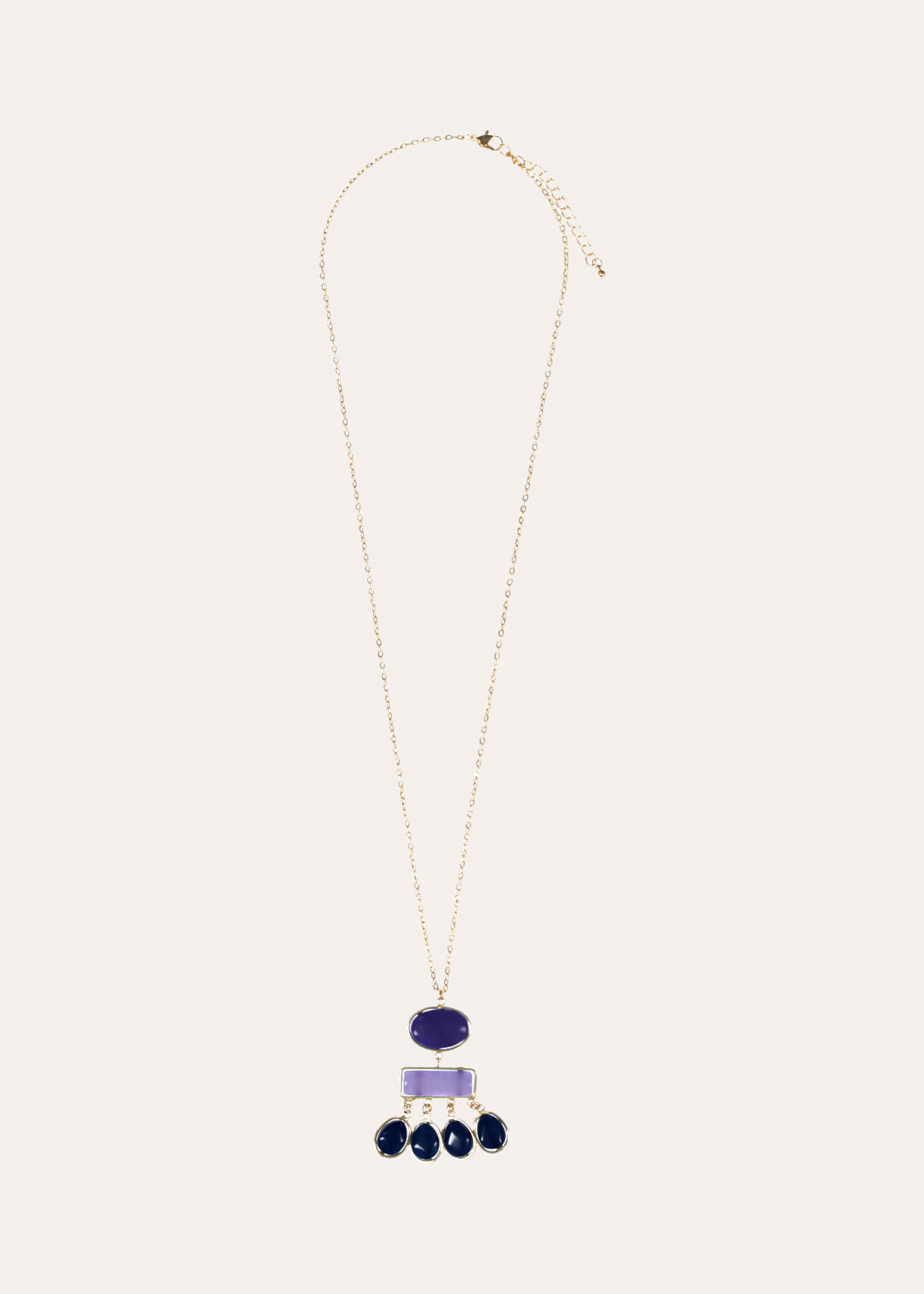 Collier sautoir résine bleue