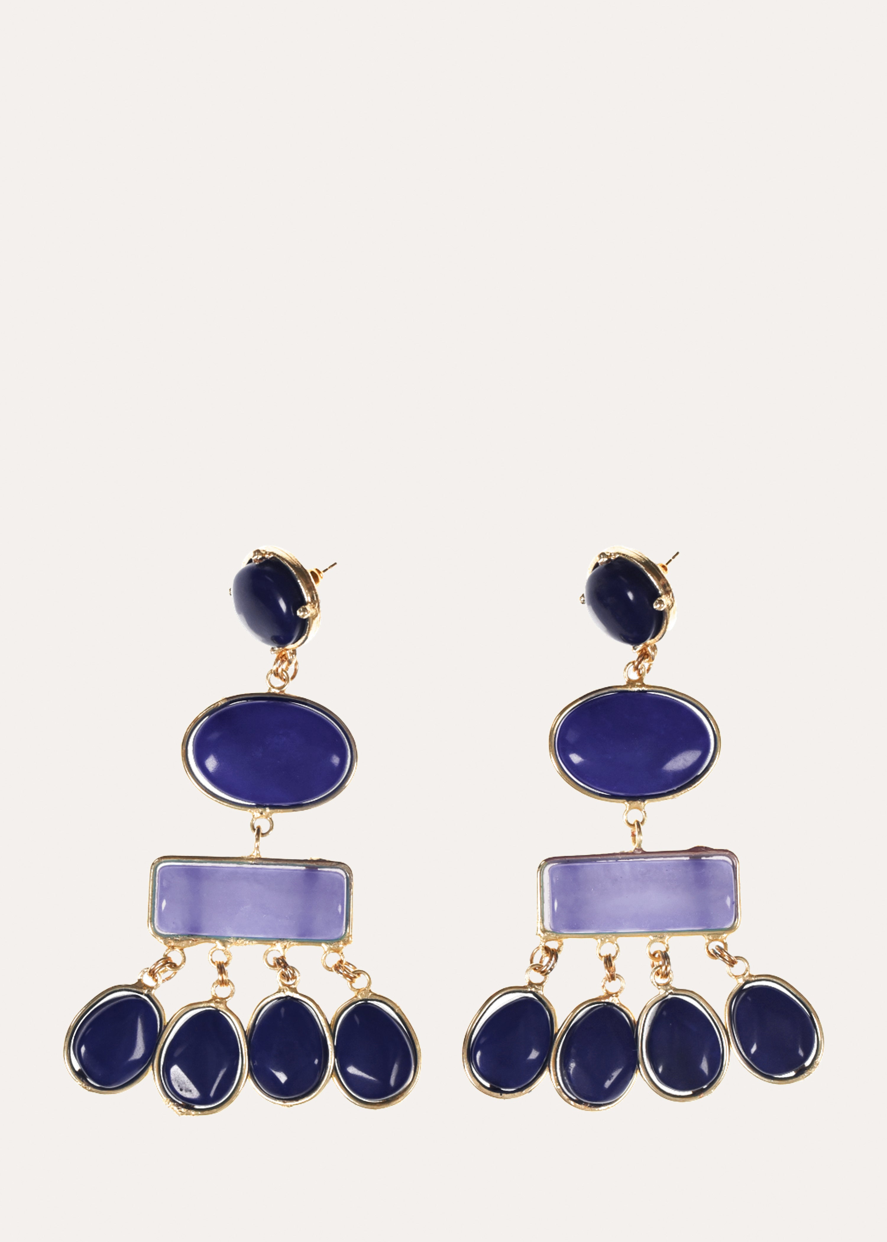 Long blue resin earrings