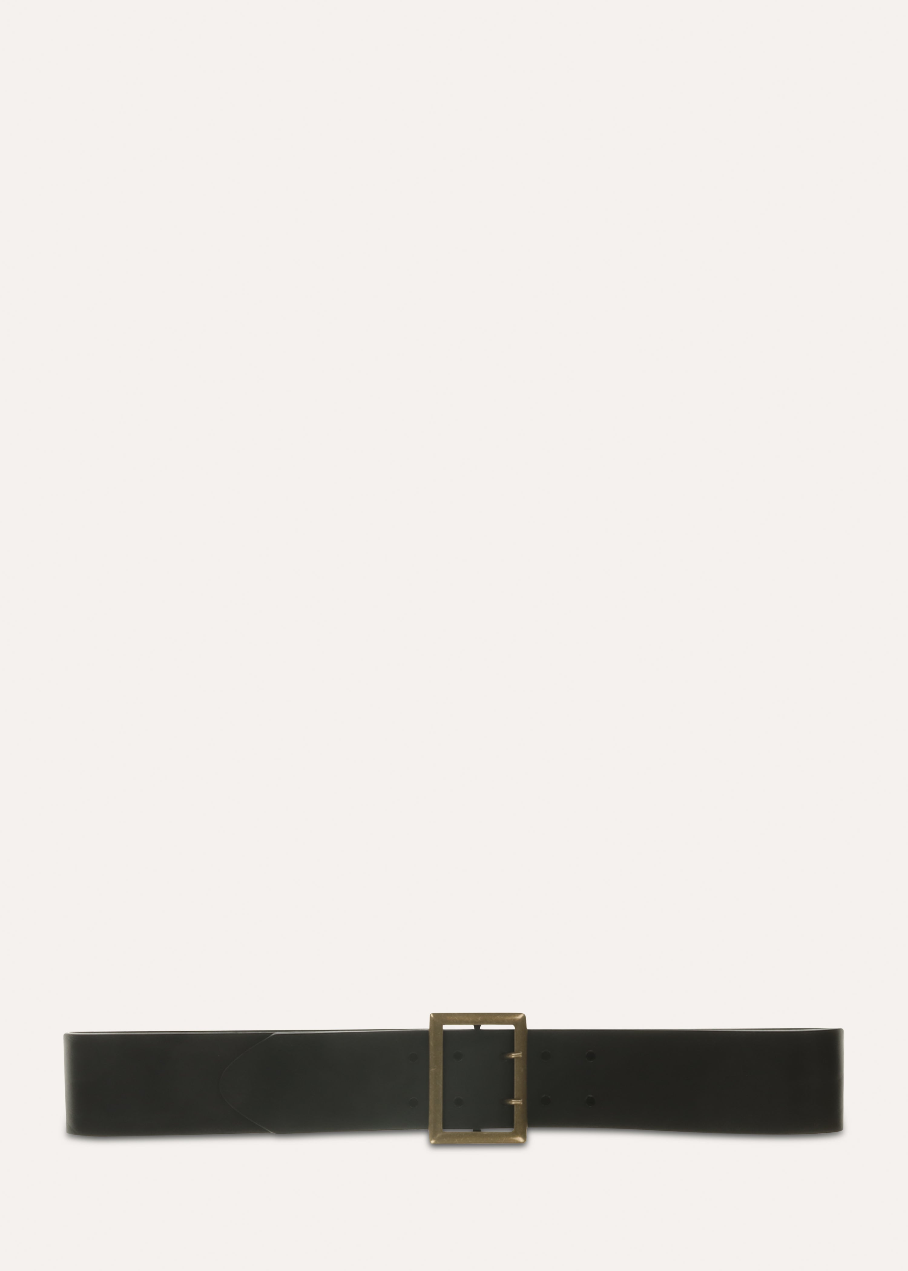 Ceinture large en cuir noir boucle rectangle