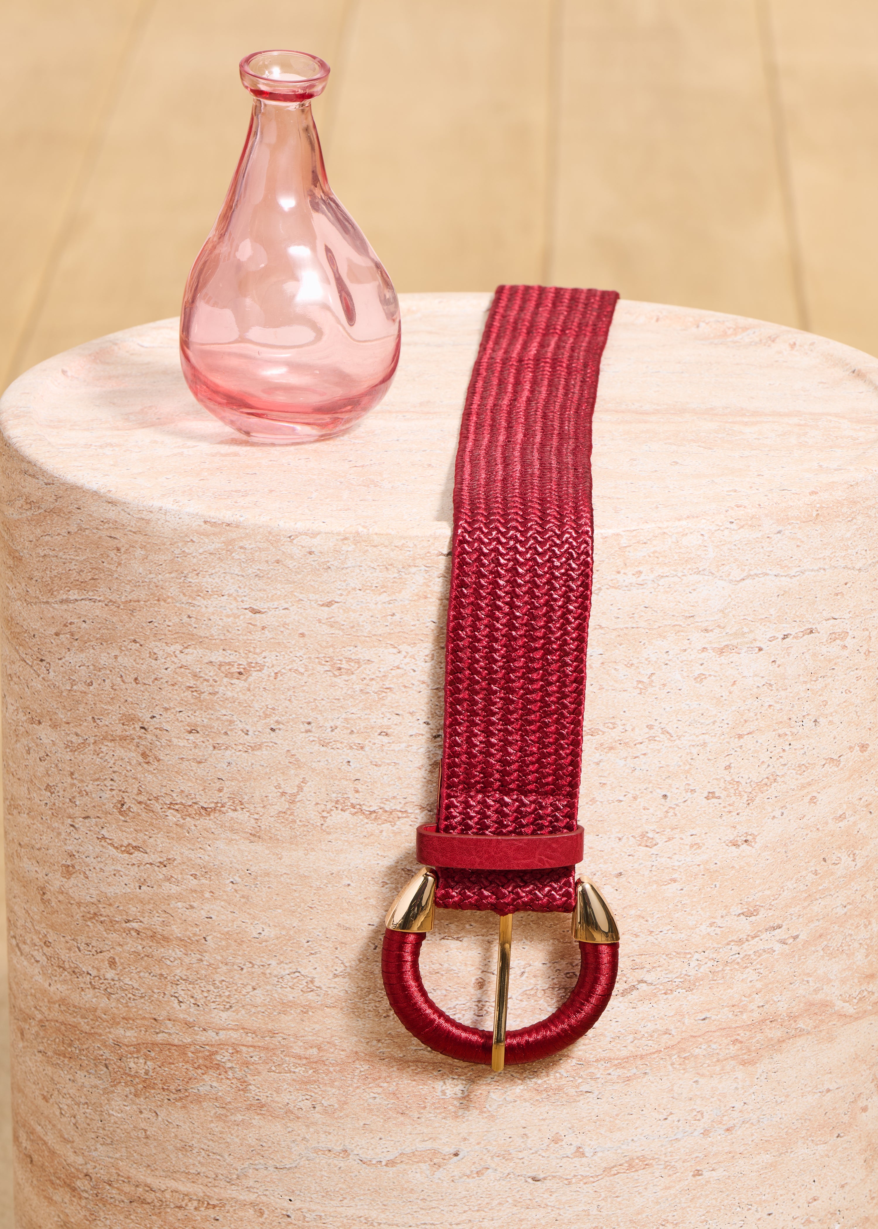 Ceinture large élastiquée bordeaux