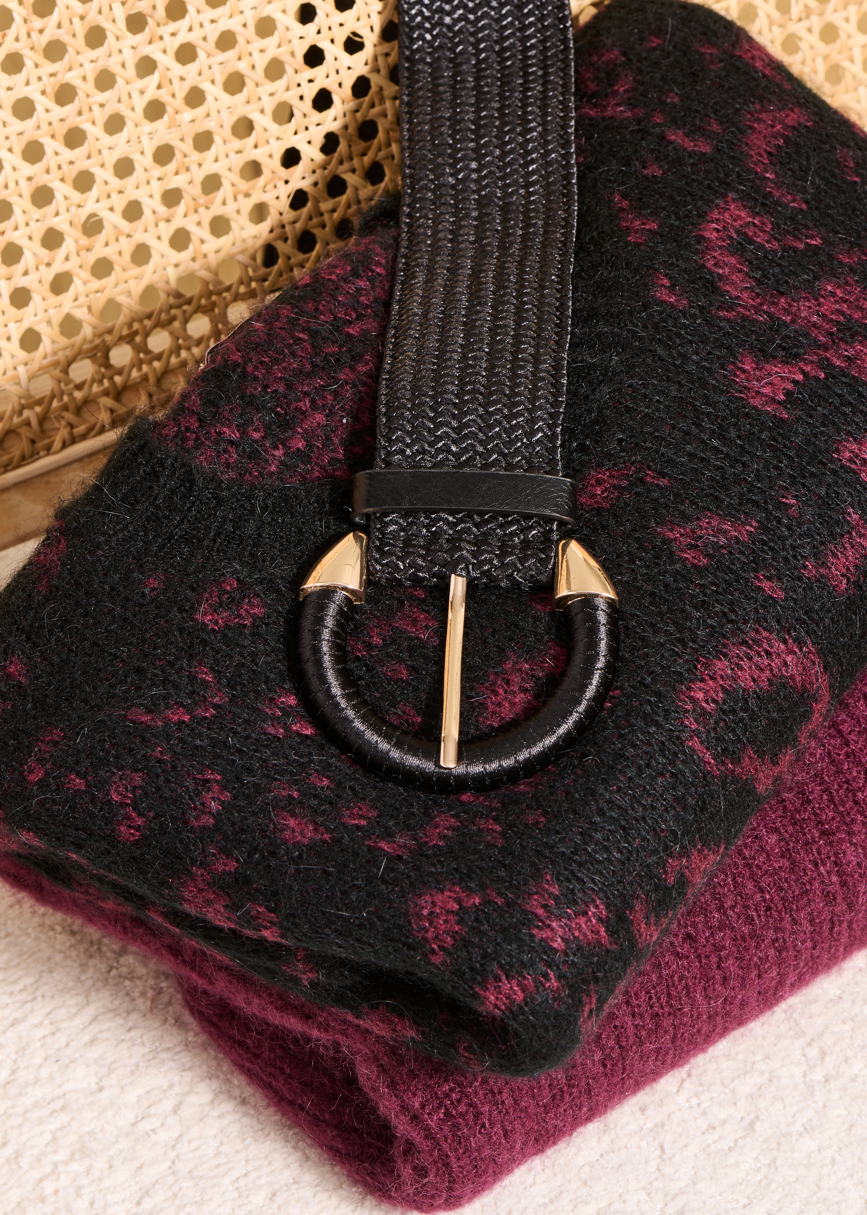 Ceinture large élastiquée noire