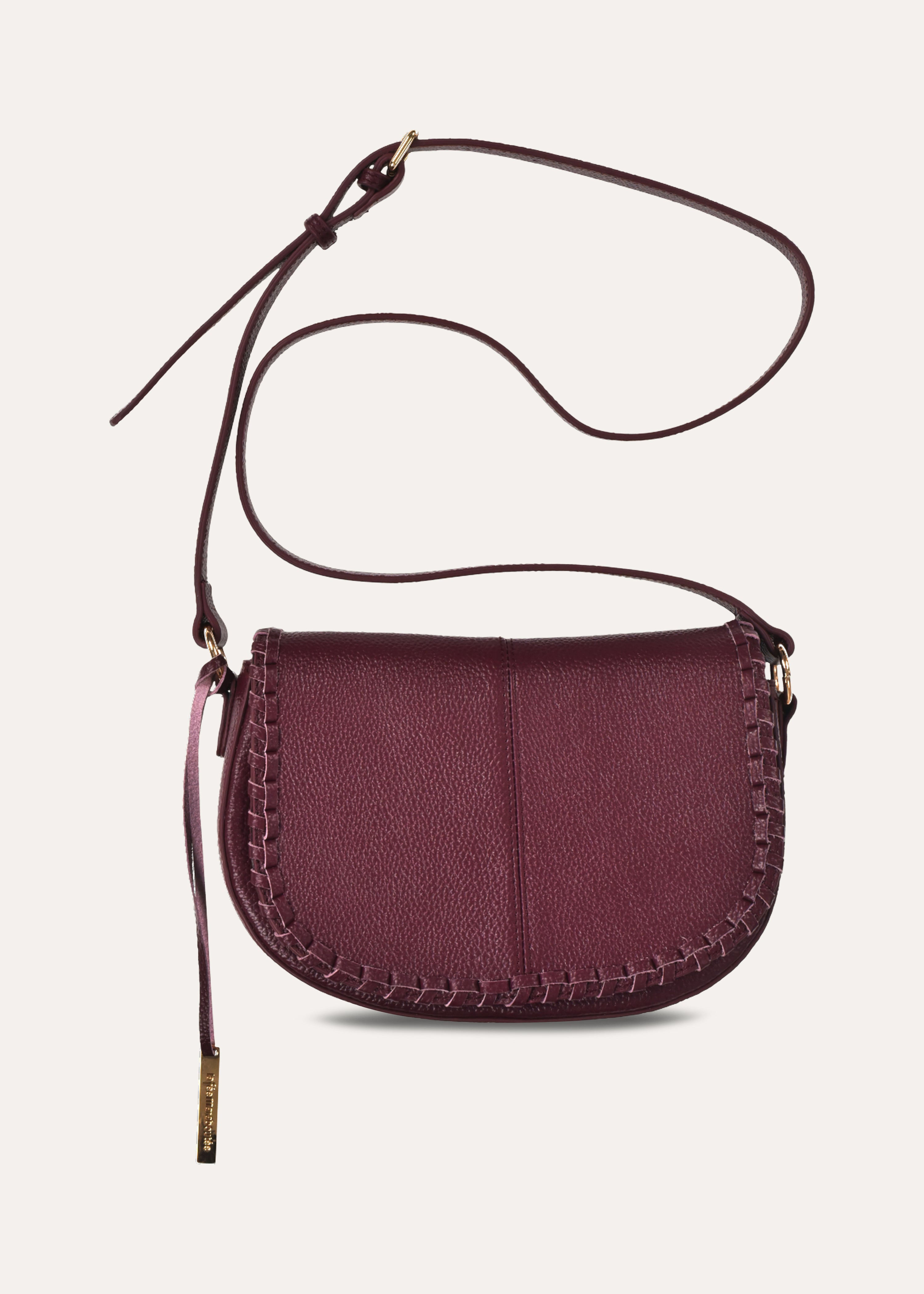 Bordeaux schoudertas van gegranuleerd leer