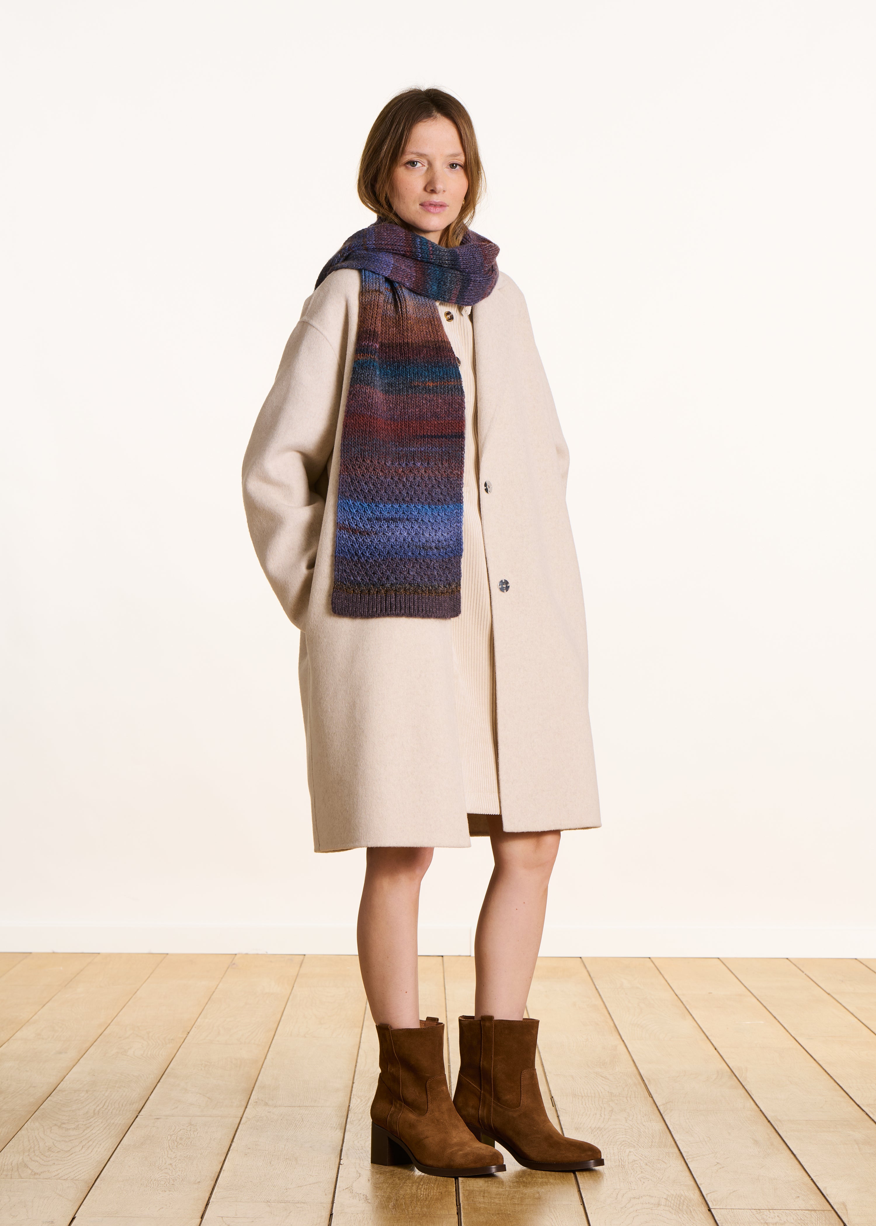 Brown leather heeled ankle boots