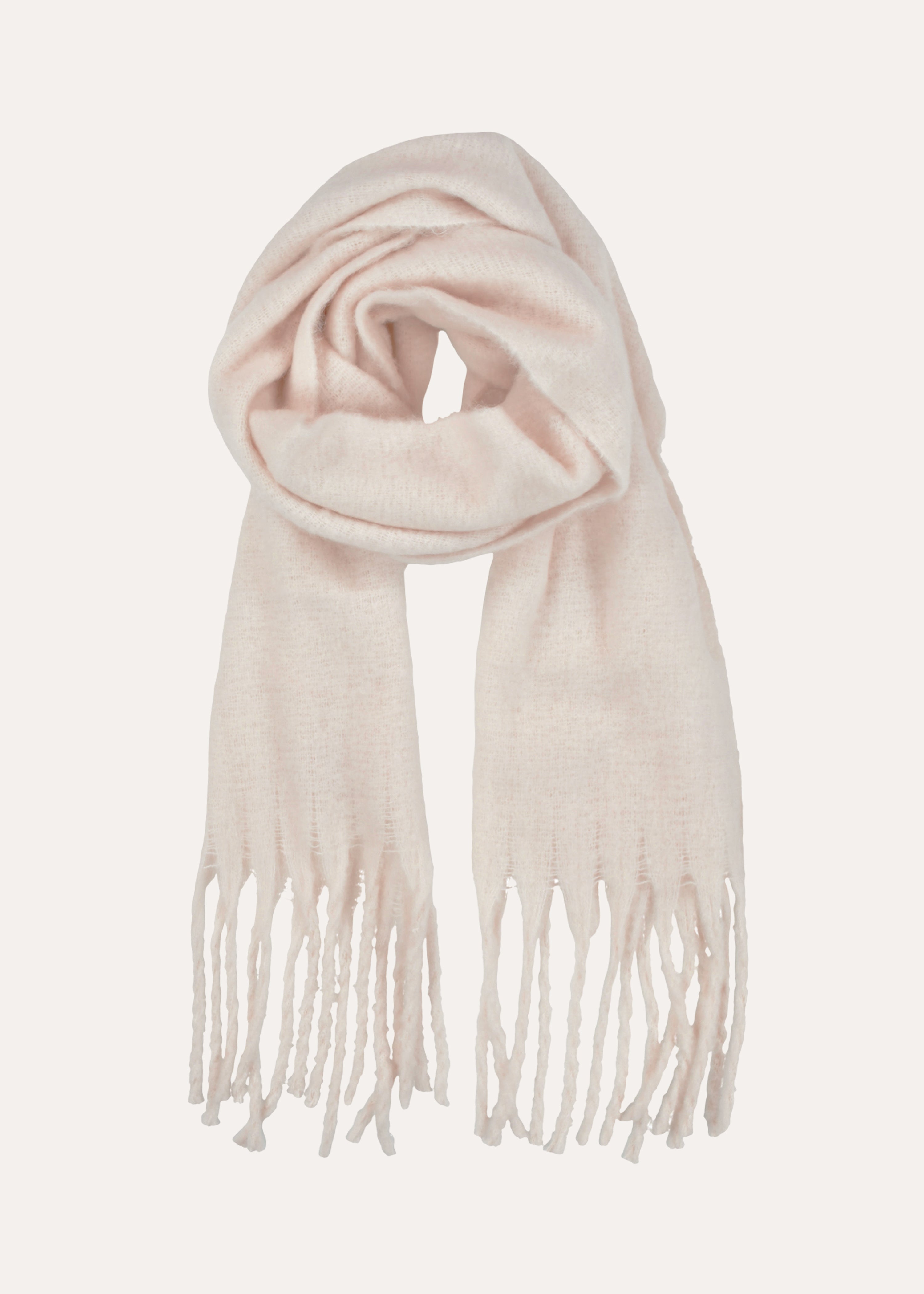 Étole unie écrue à franges