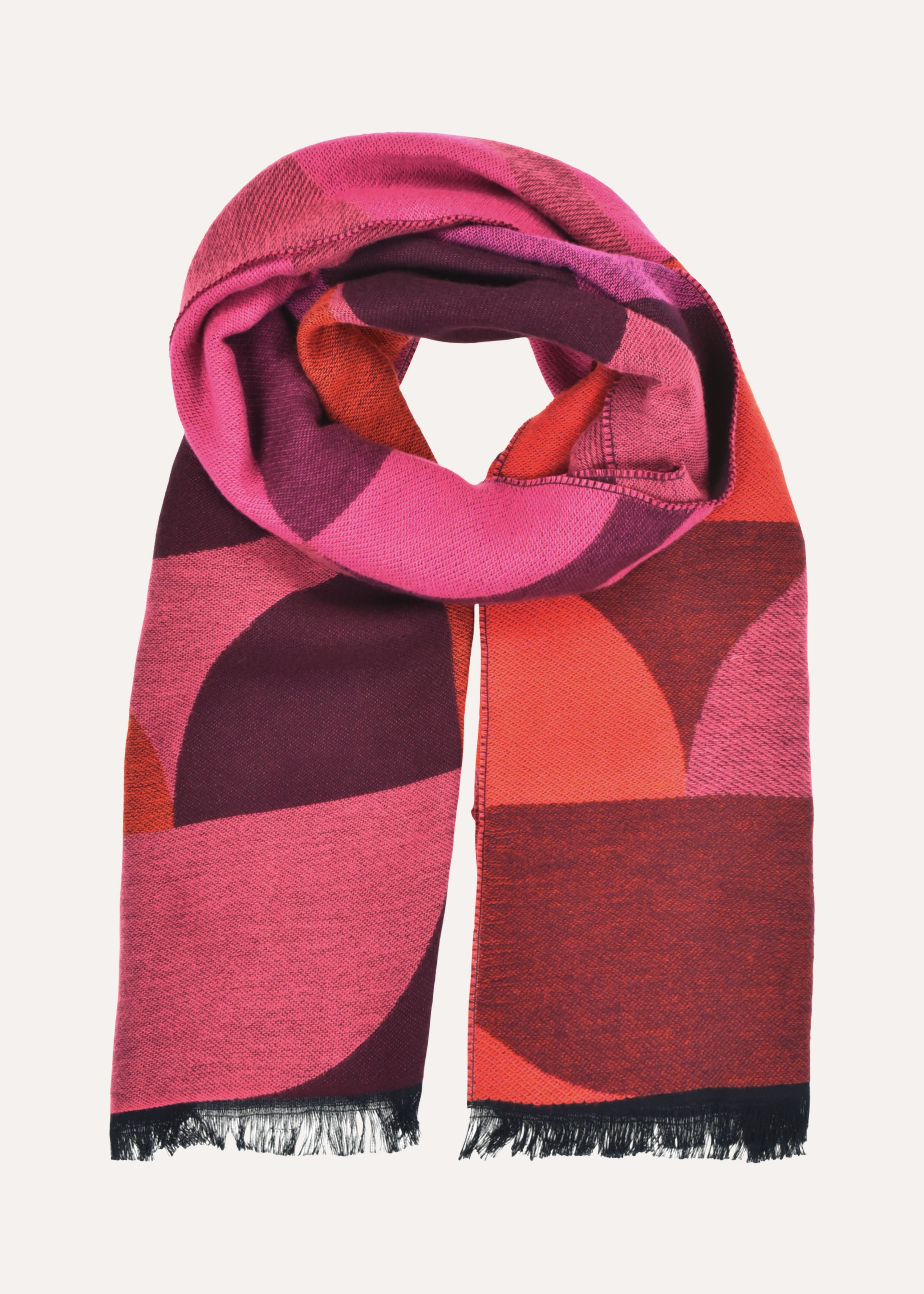 Écharpe rouge à motifs en coton biologique