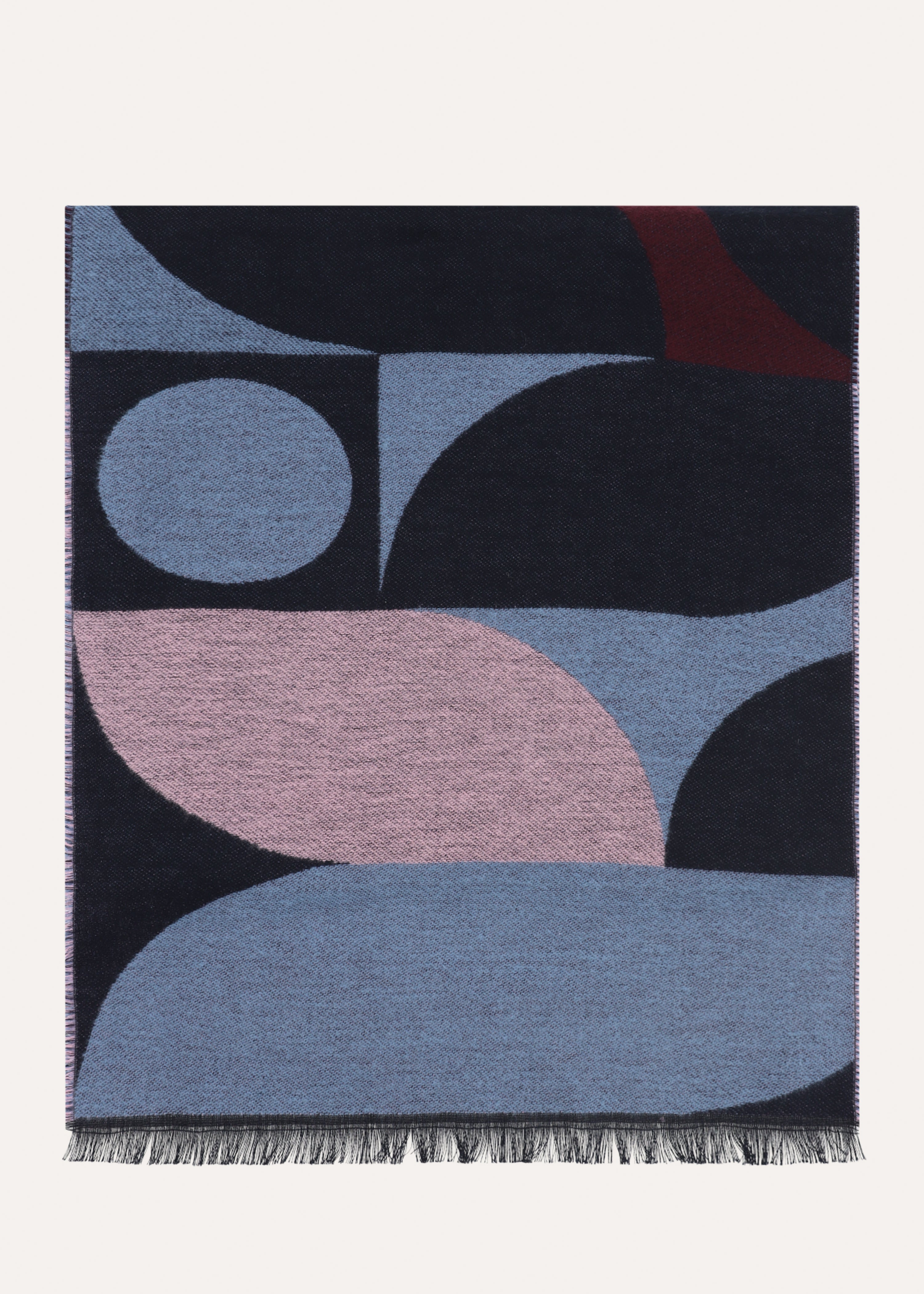 Blue patterned scarf in organic cotton