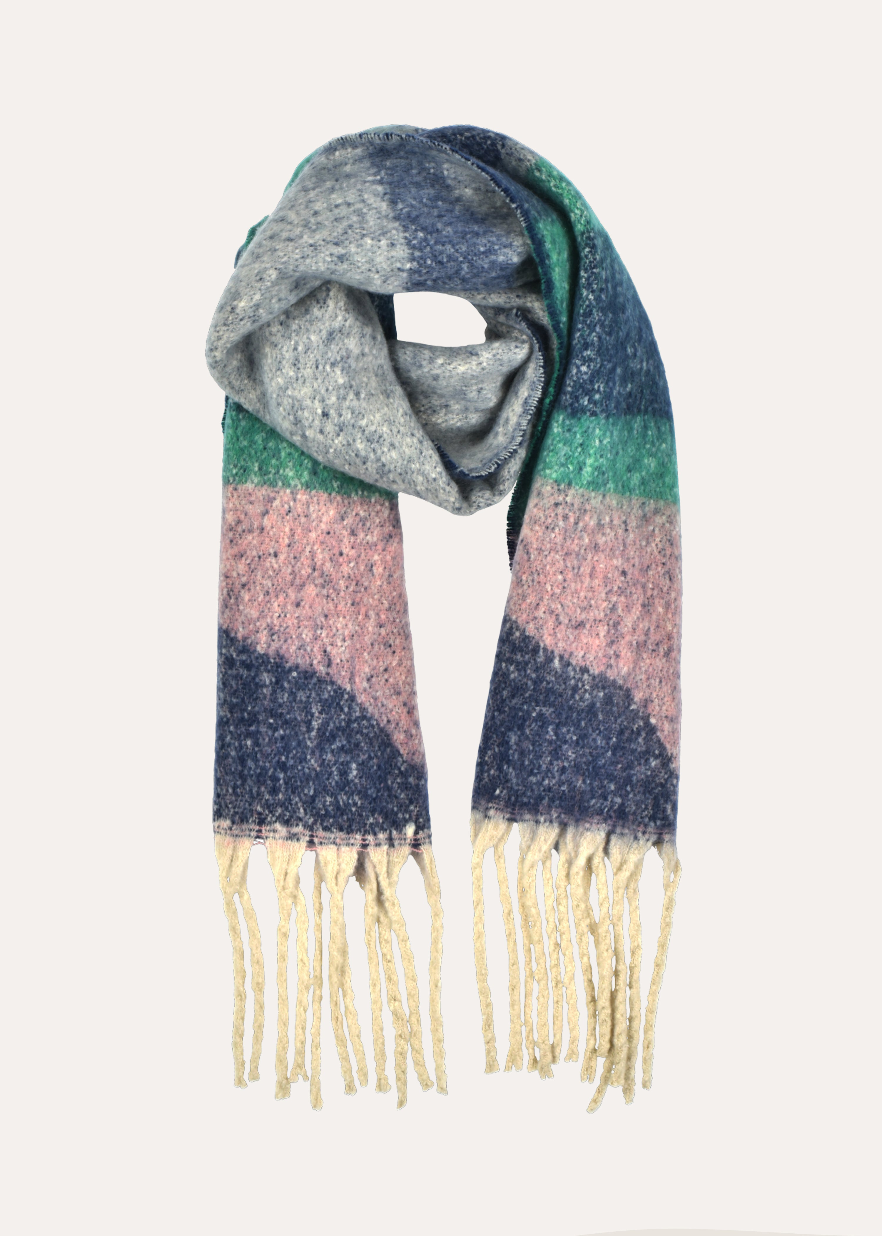 Breiter Schal mit Wellenmuster