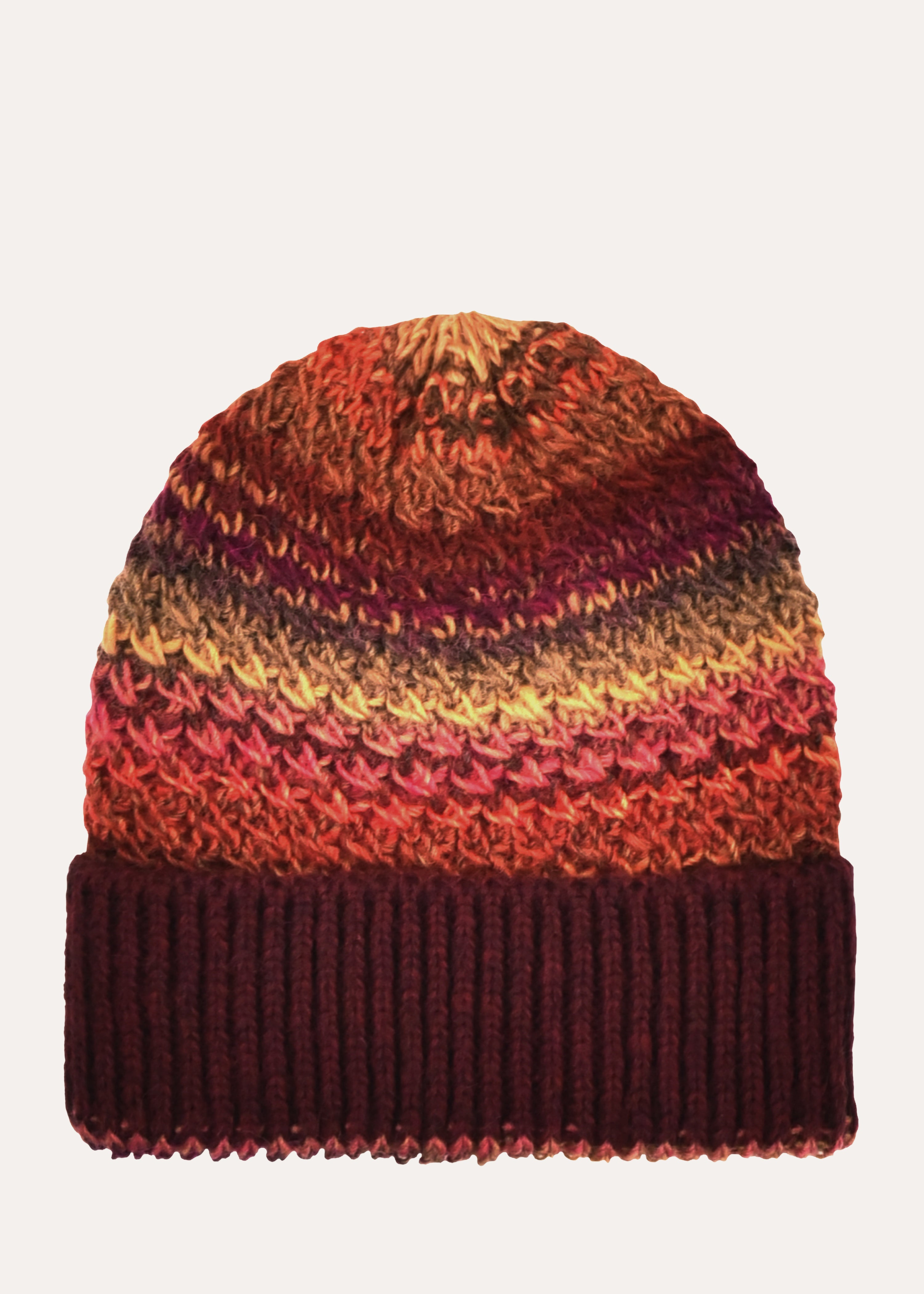 Multicolored knitted beanie