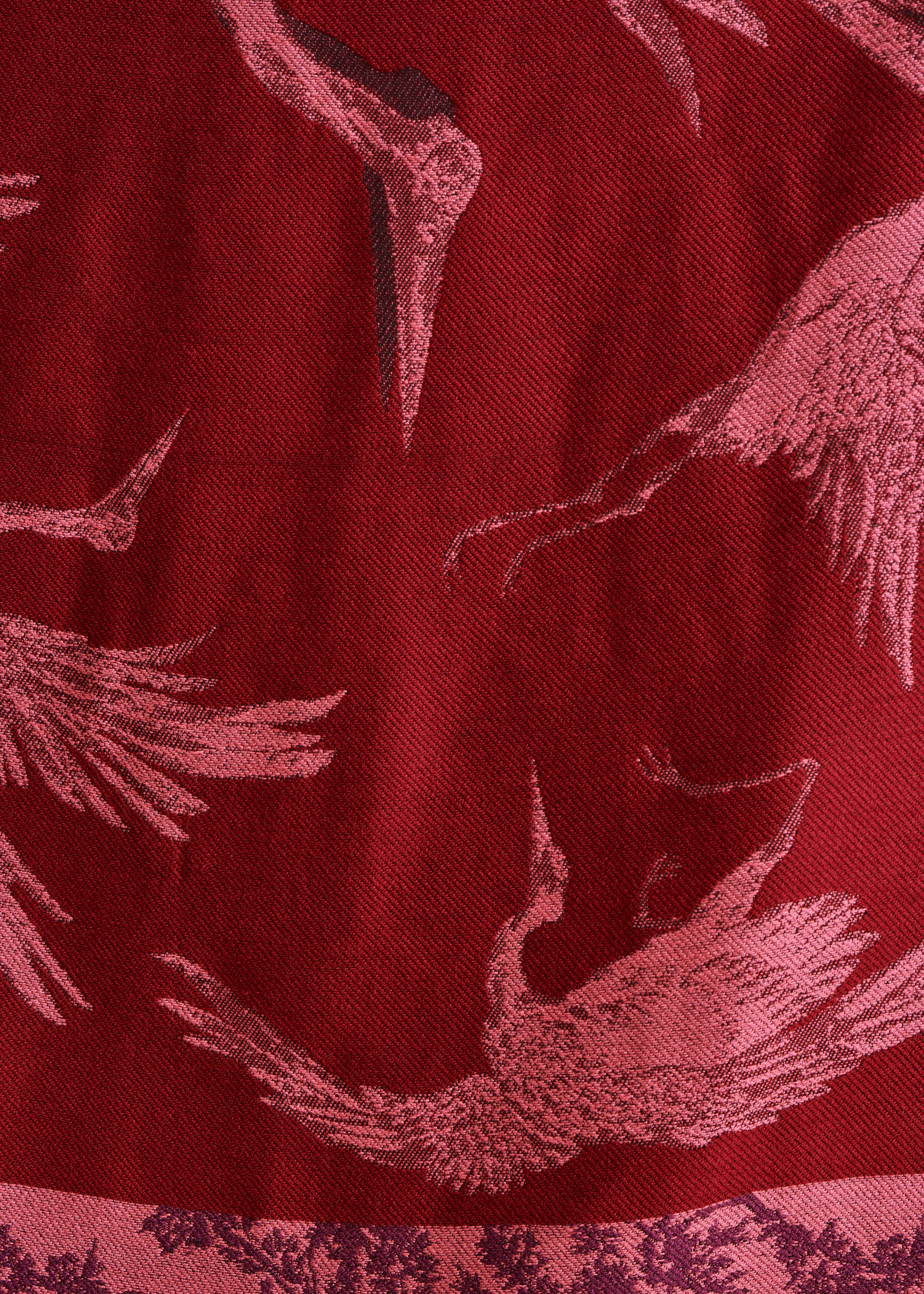 Écharpe jacquard oiseau rouge
