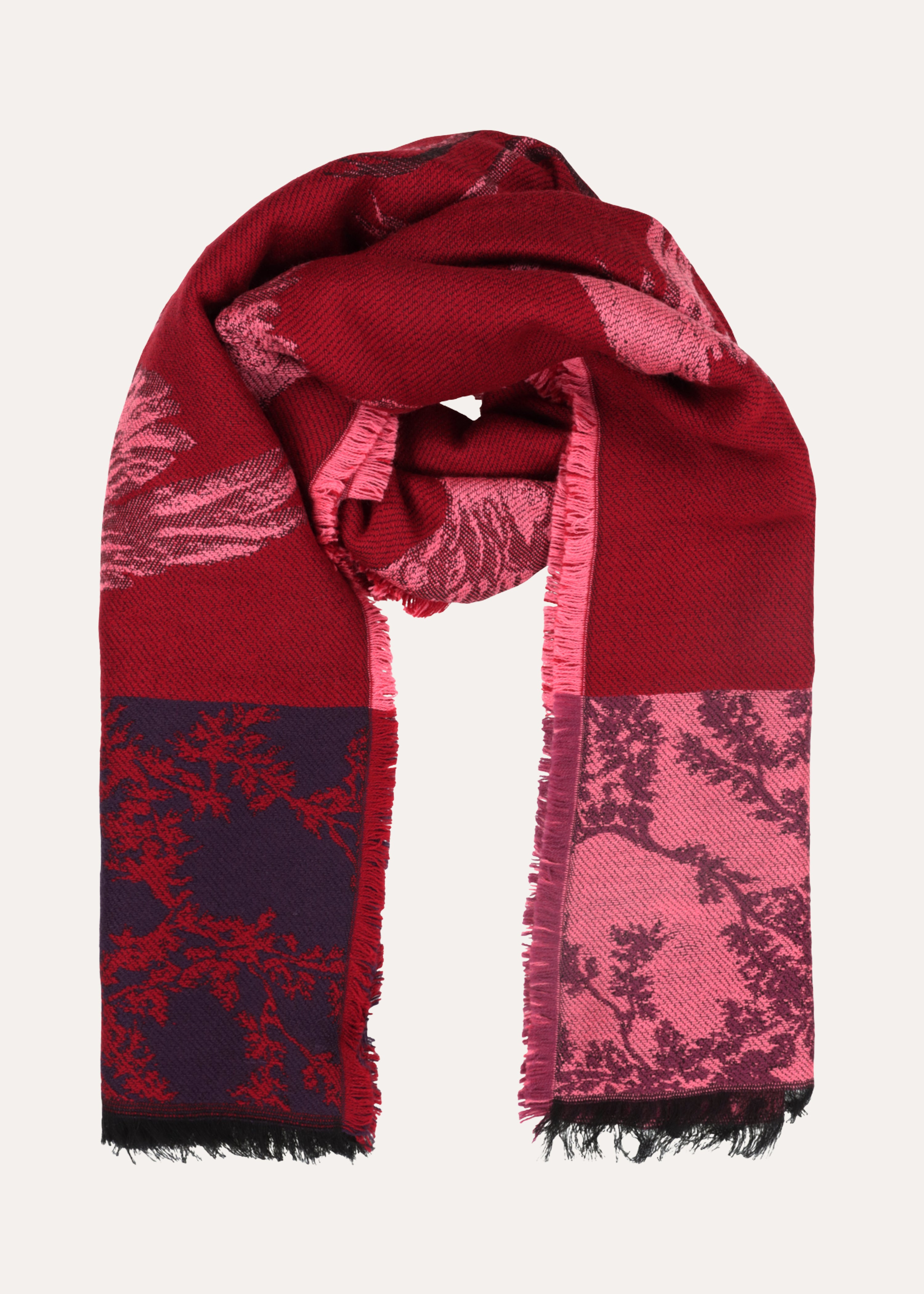 Écharpe jacquard oiseau rouge