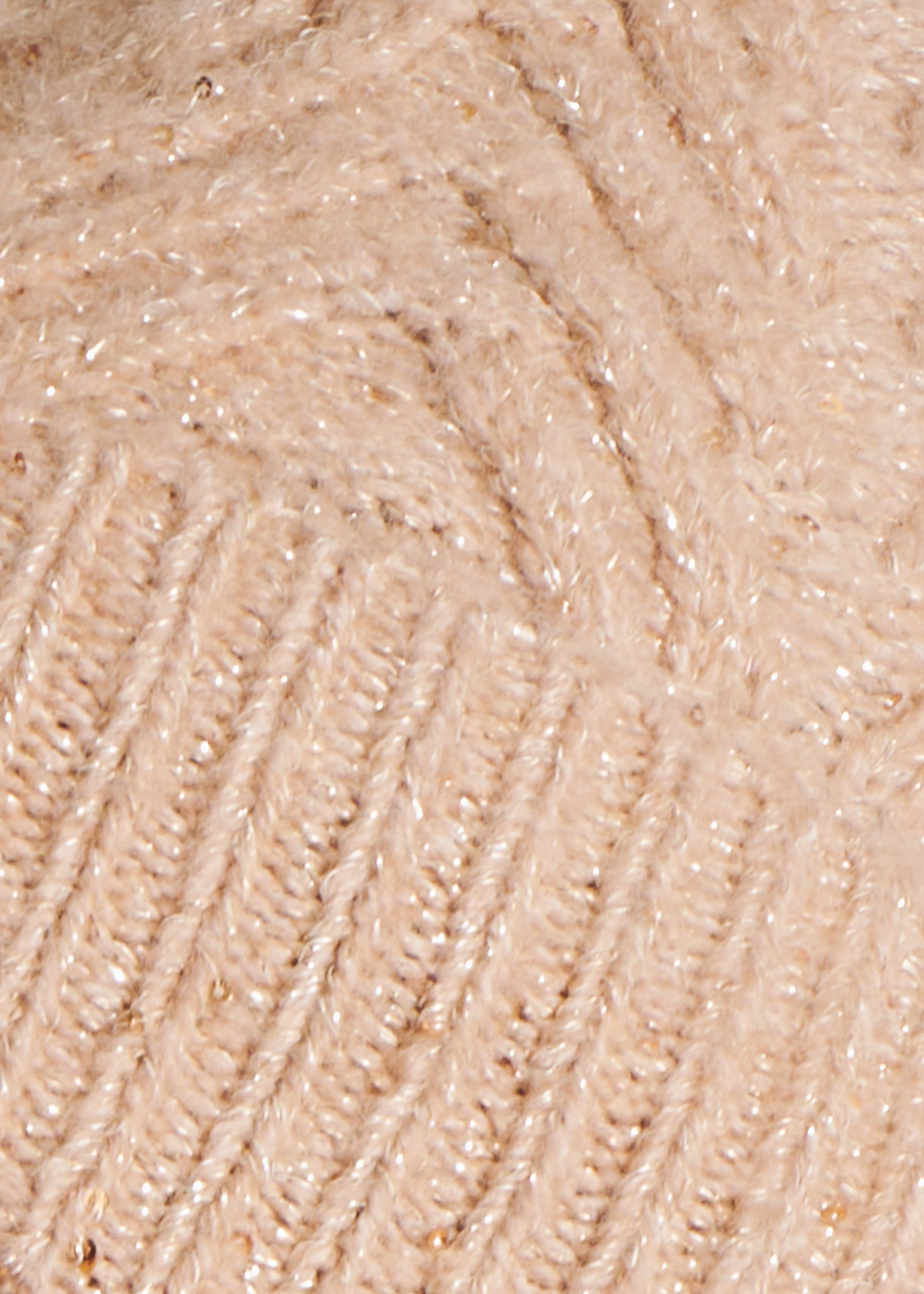 Beige knitted beanie with sequins