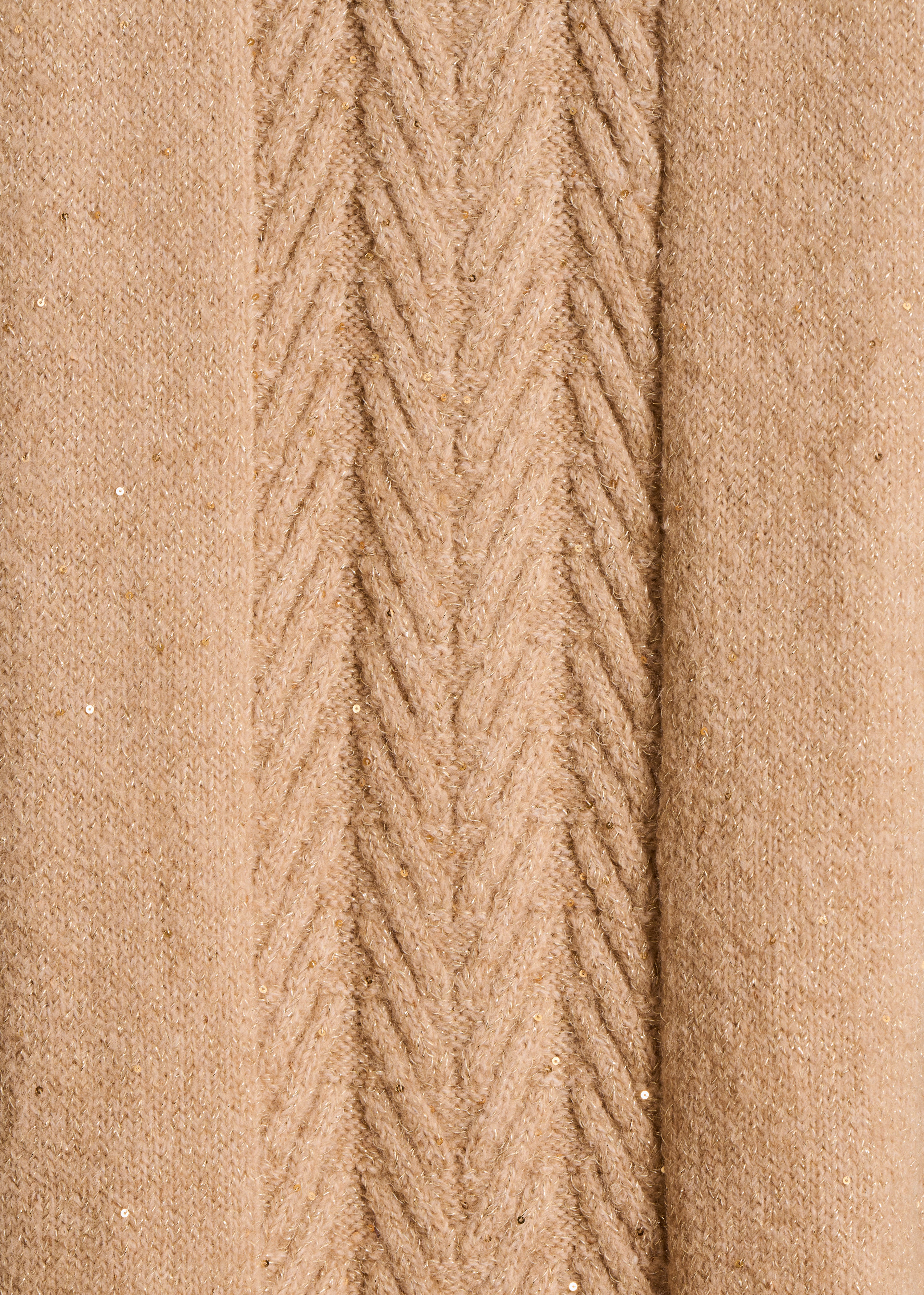 Beige knitted scarf with sequins