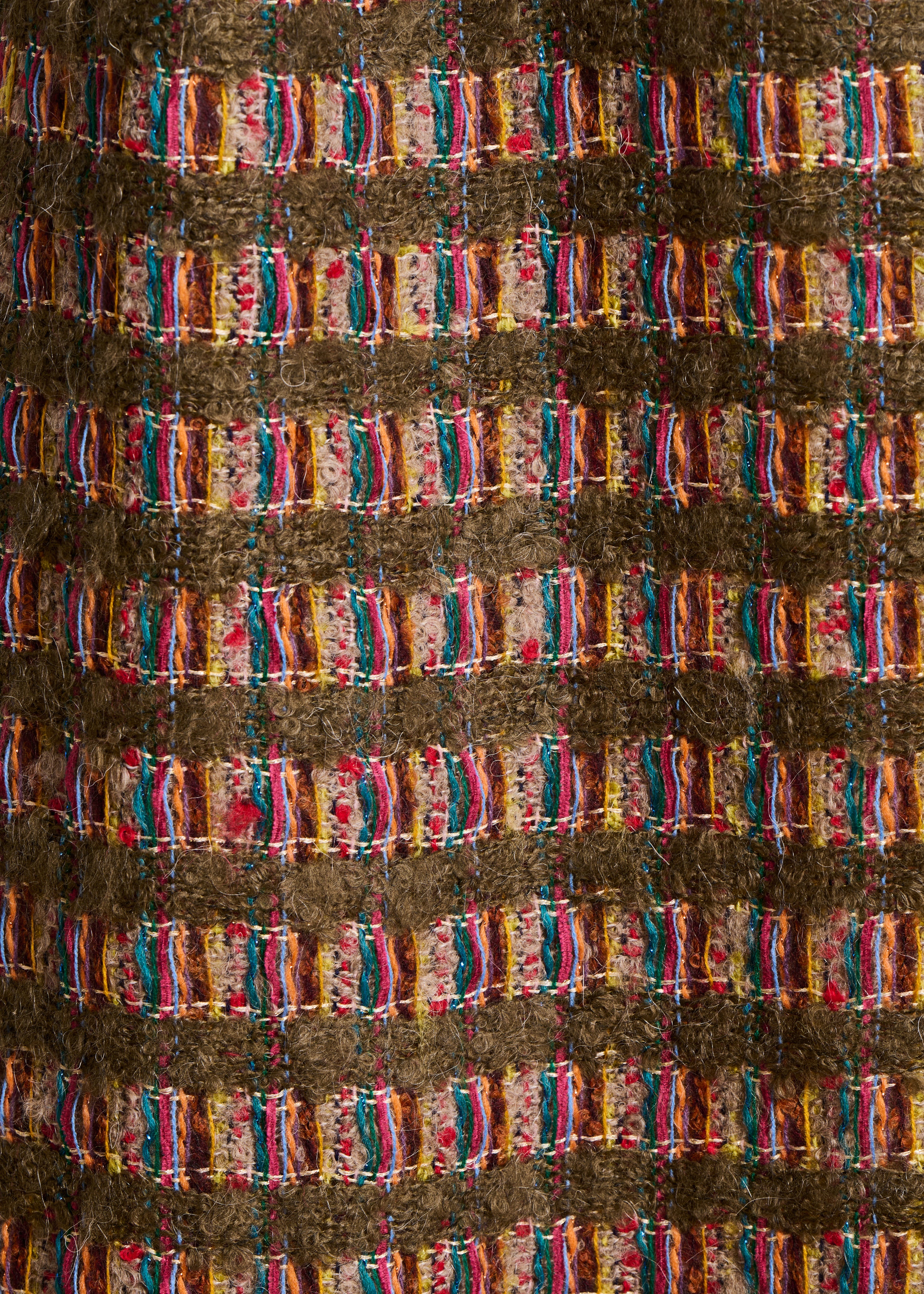 Sjaal kaki met fantasieruitjes