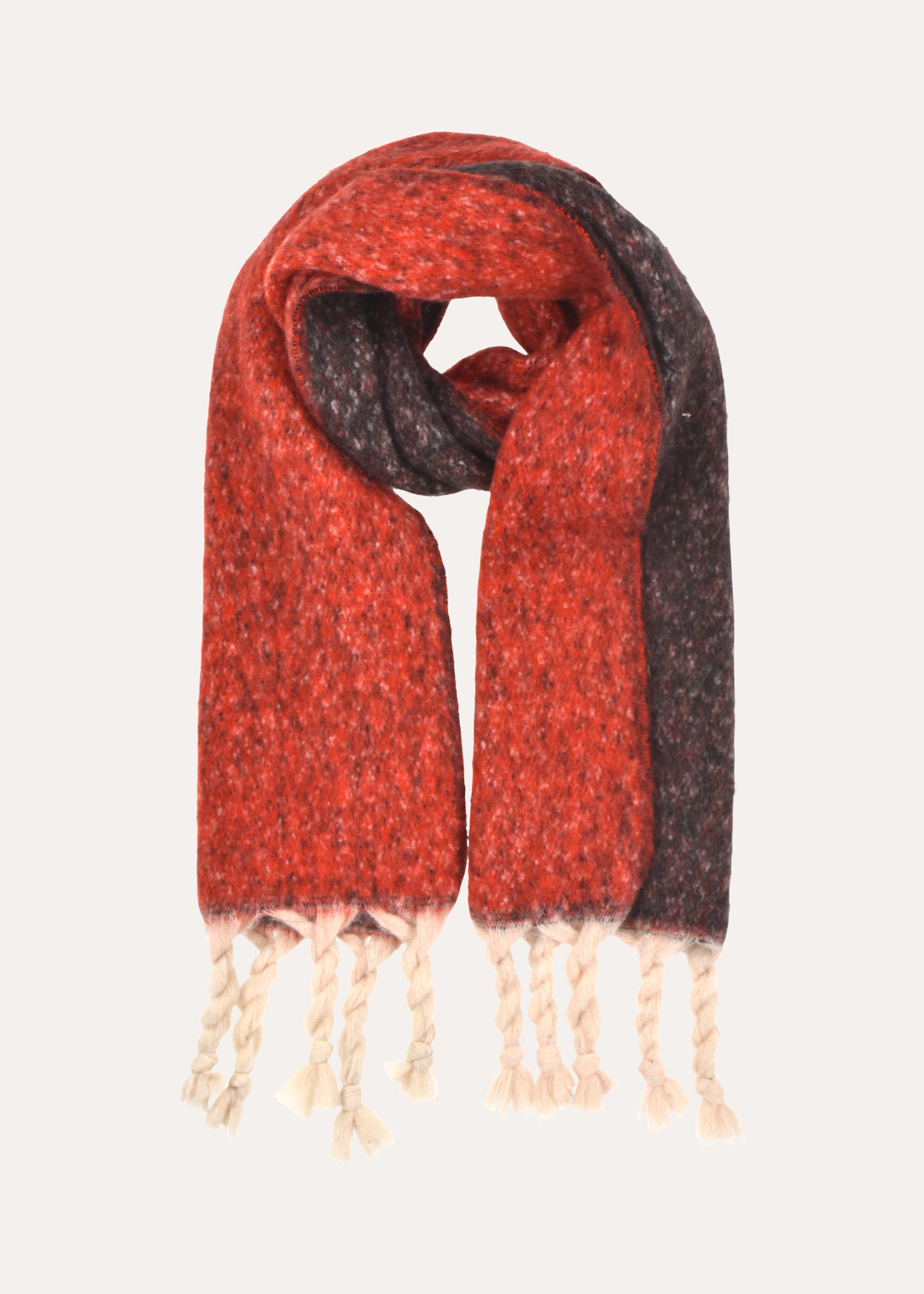 Wide reversible red scarf