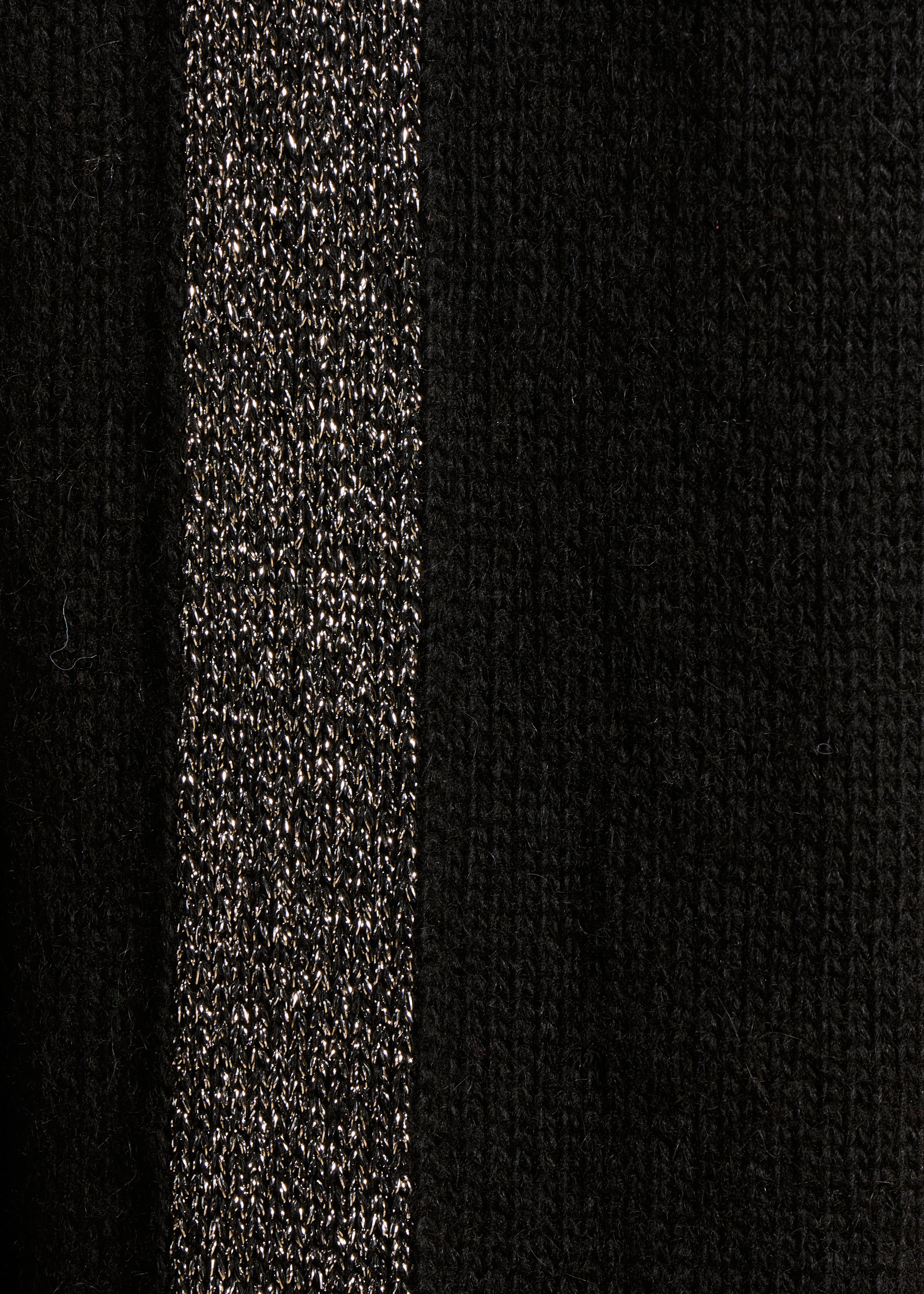 Black knitted scarf with silver lurex