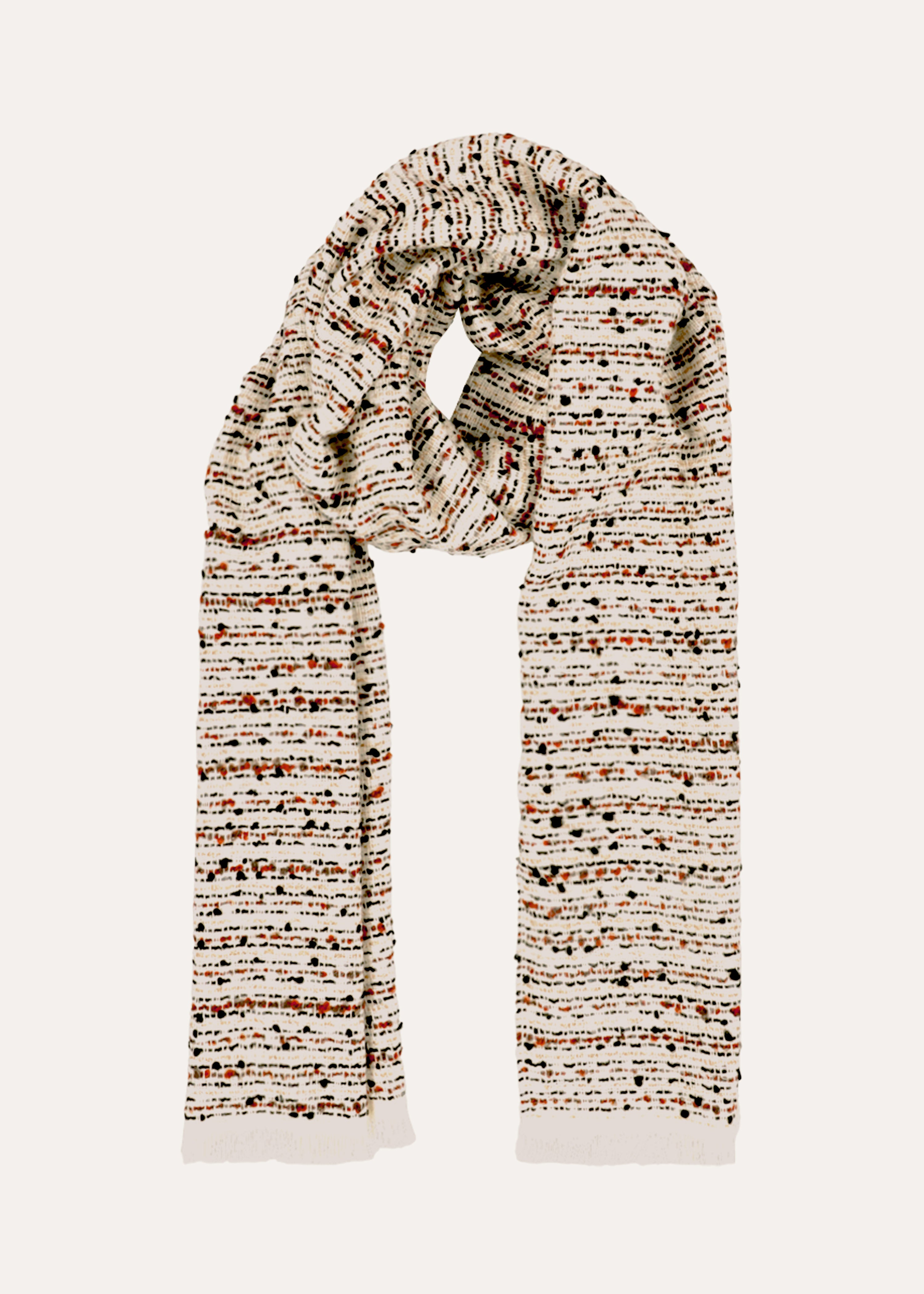 Écharpe blanche tweed