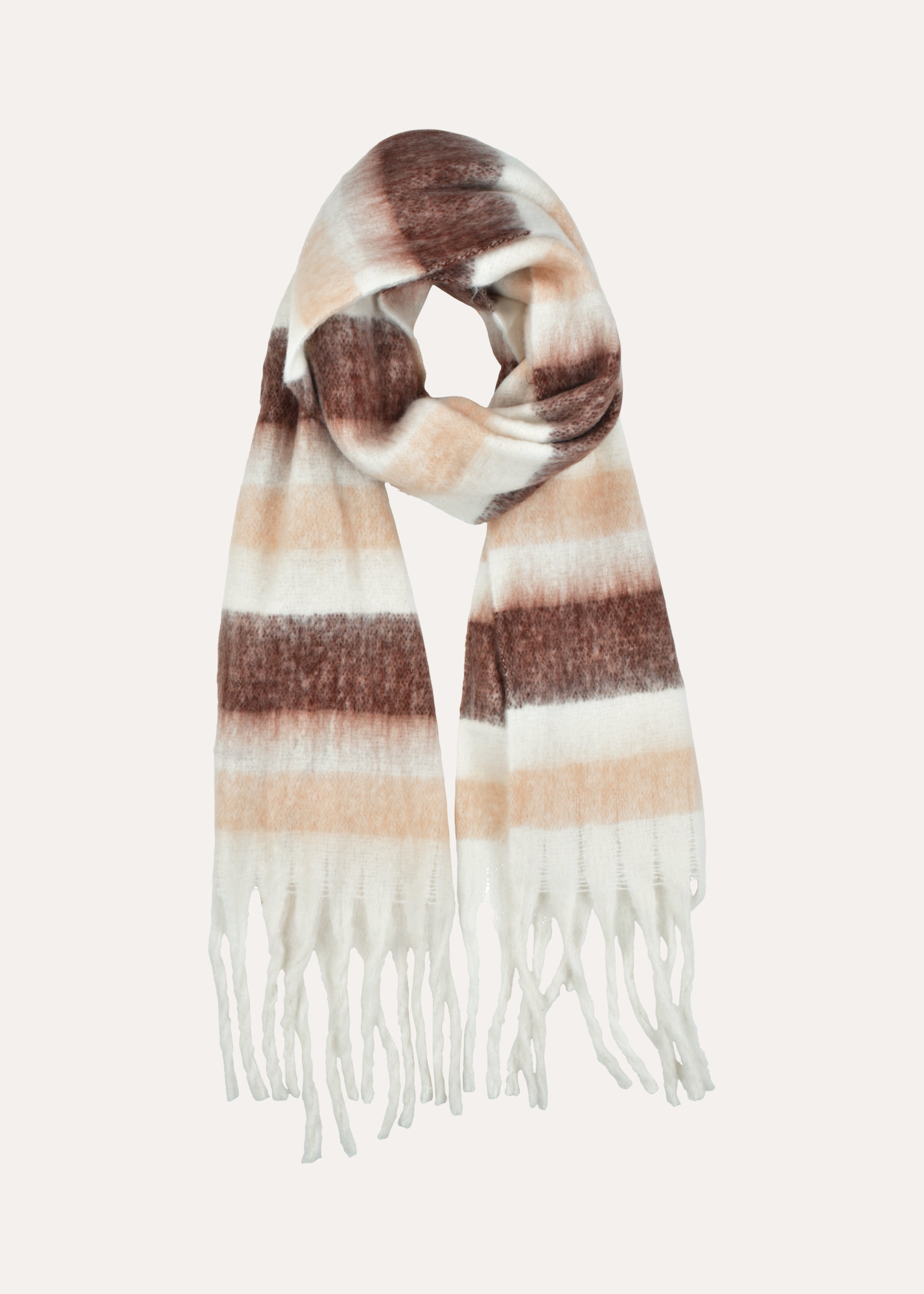 Écharpe écrue à larges rayures