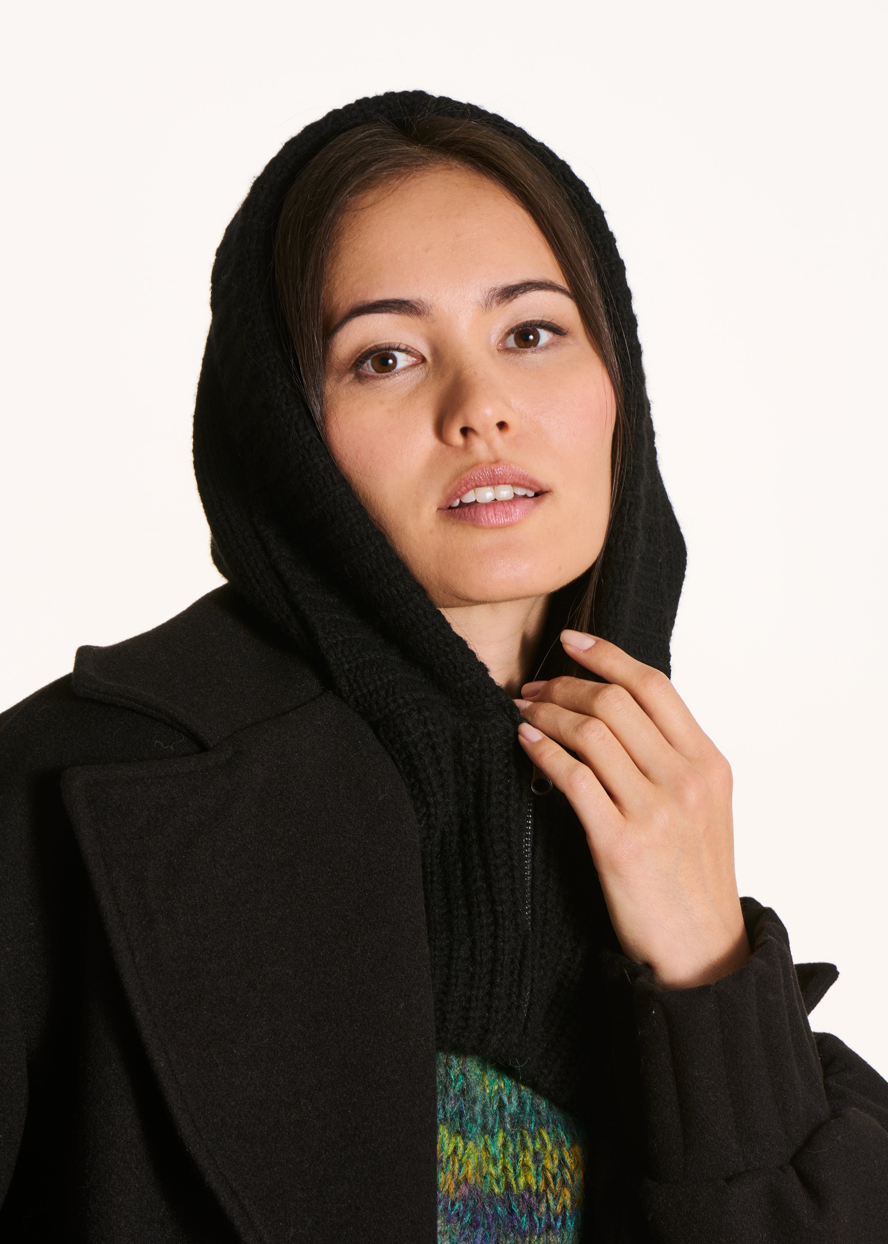 Capucha de punto oversize negra