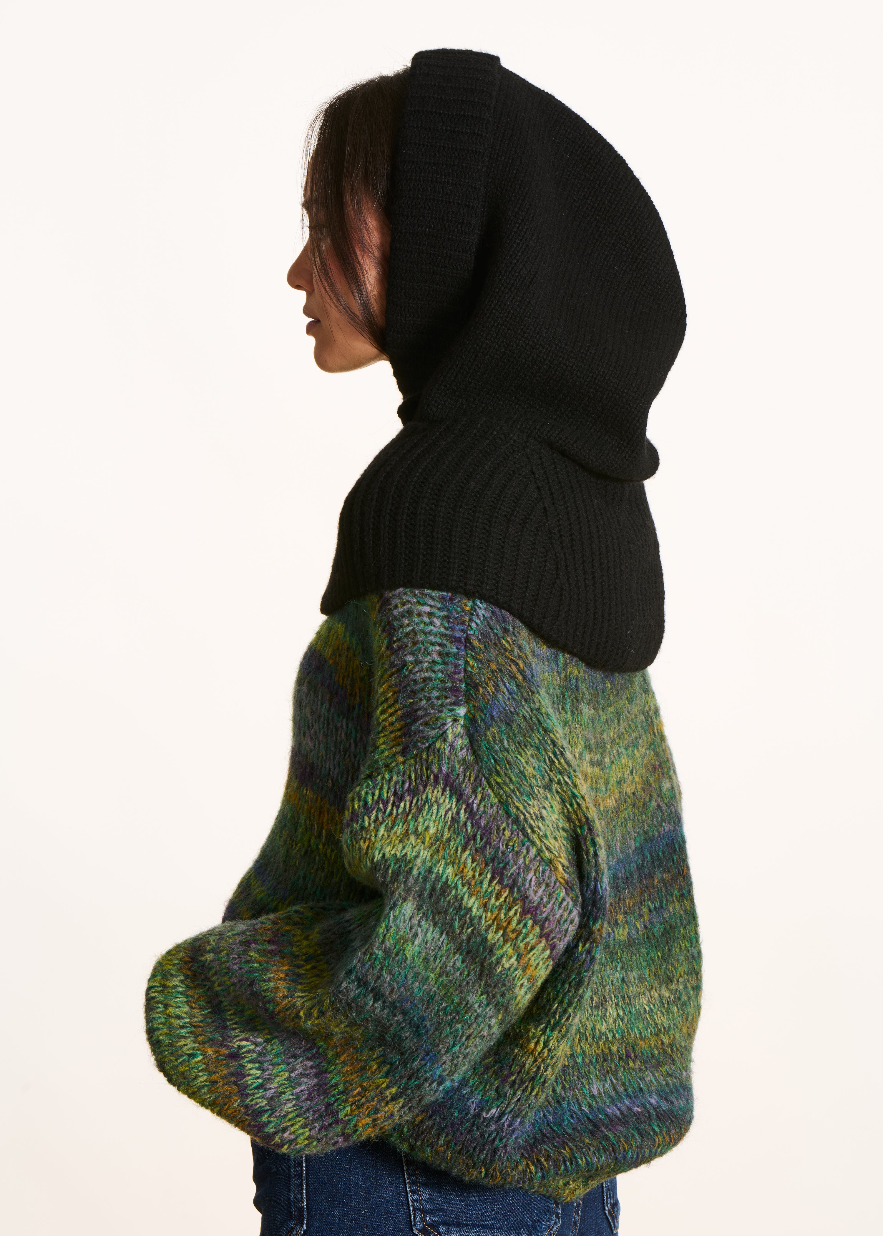 Capucha de punto oversize negra