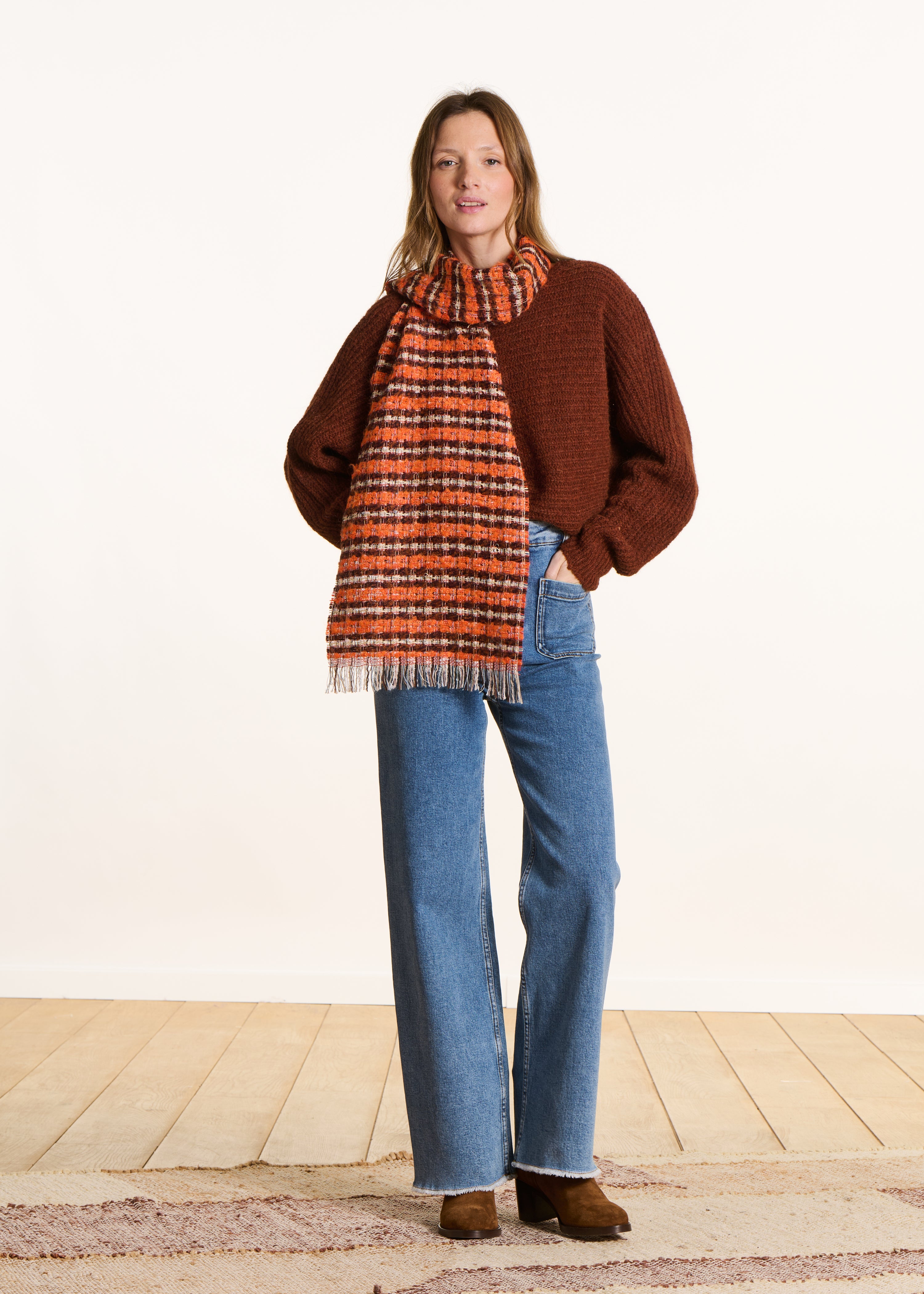 Orange kariertes Halstuch