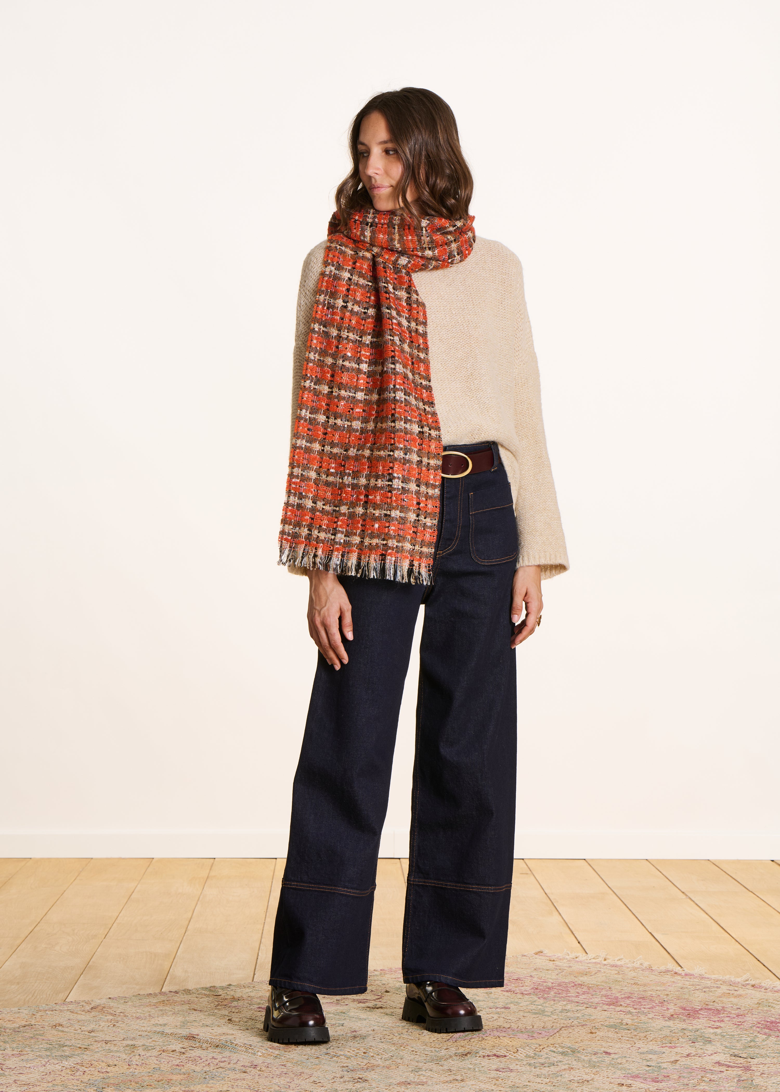 Orange kariertes Halstuch