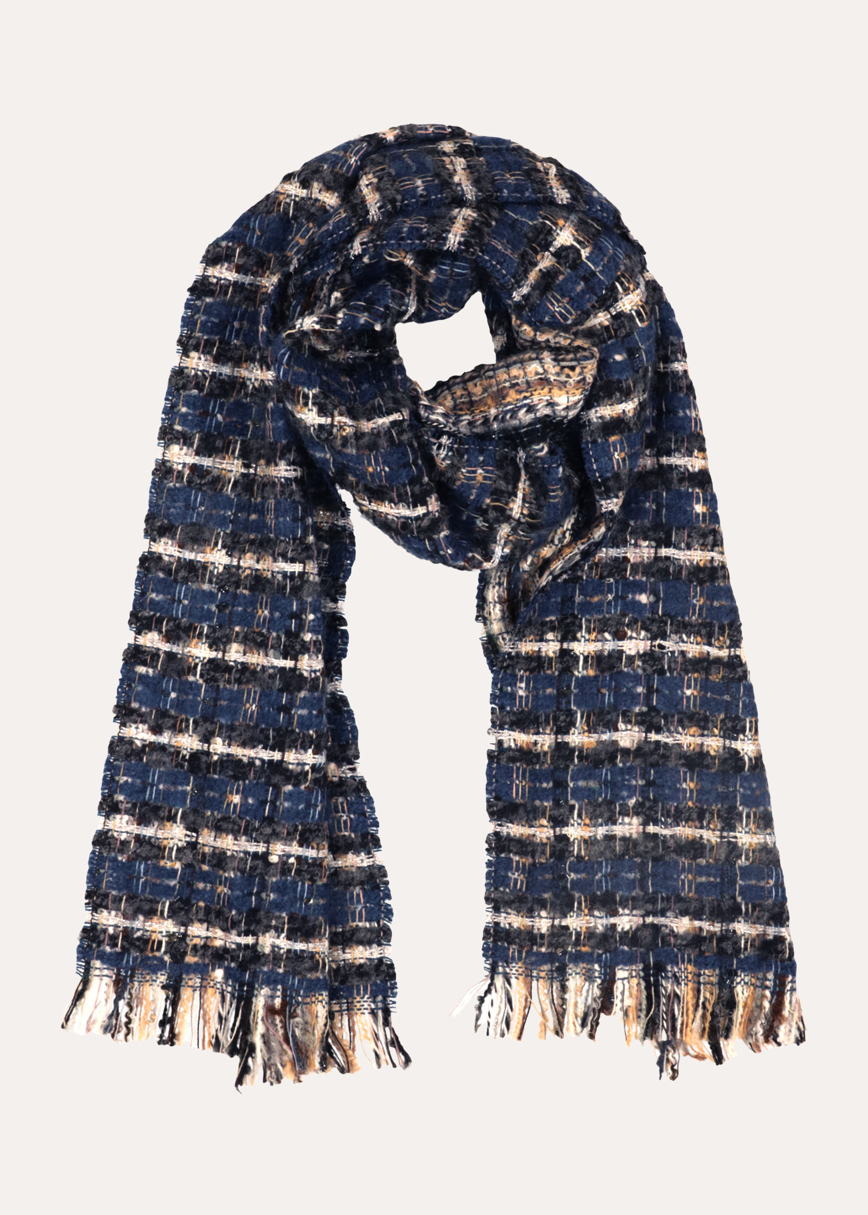 Blue checked scarf
