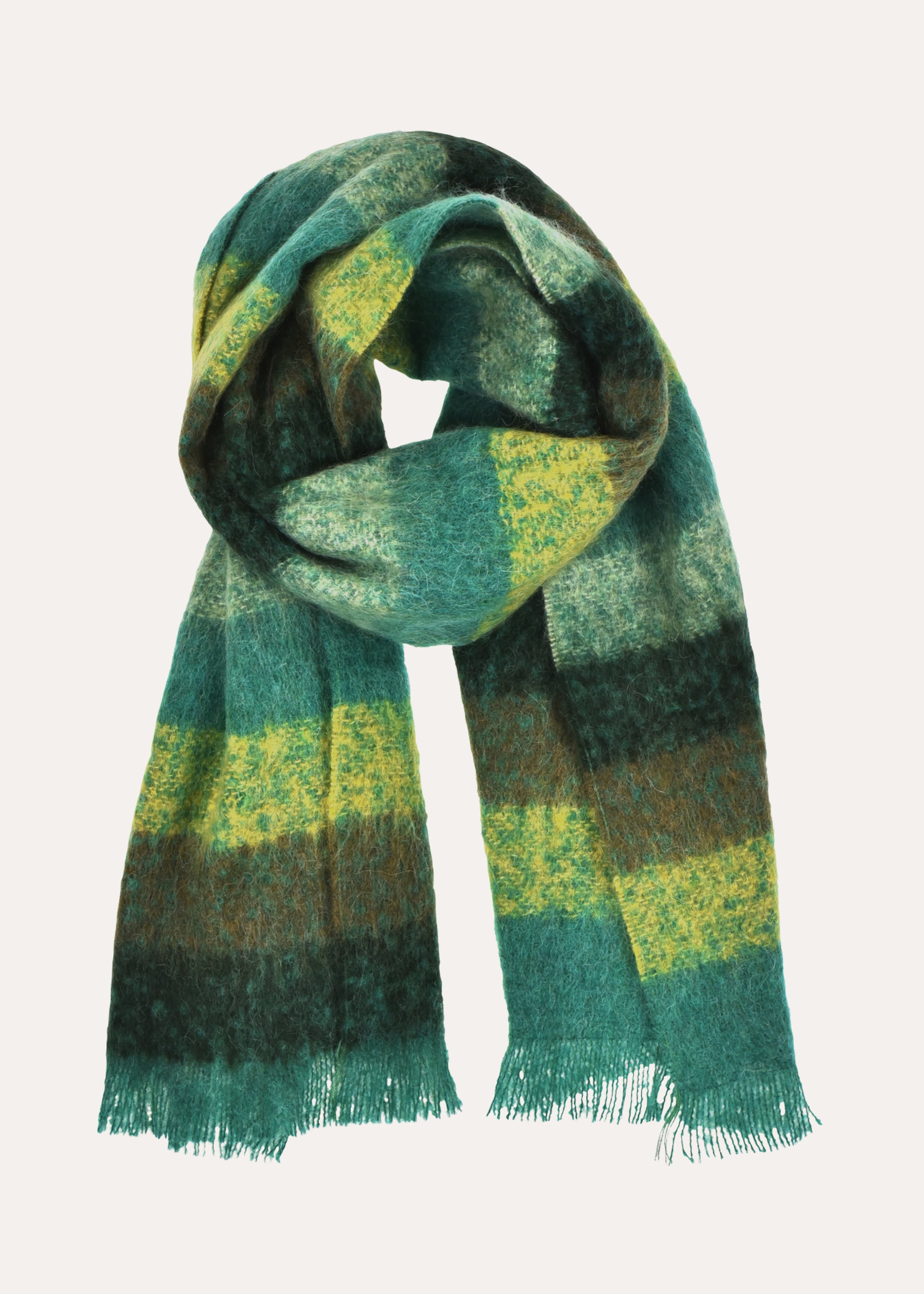 Écharpe verte à rayures