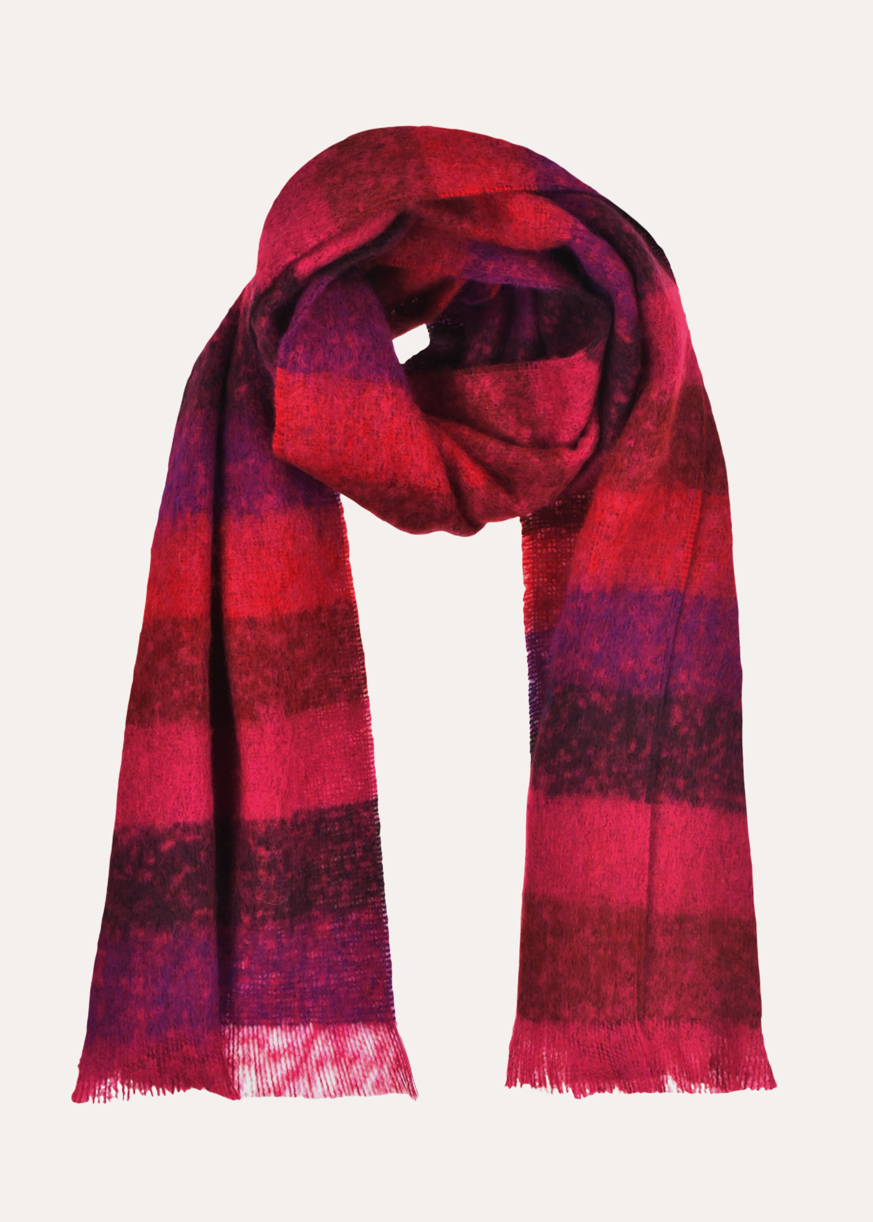 Écharpe rouge à rayures