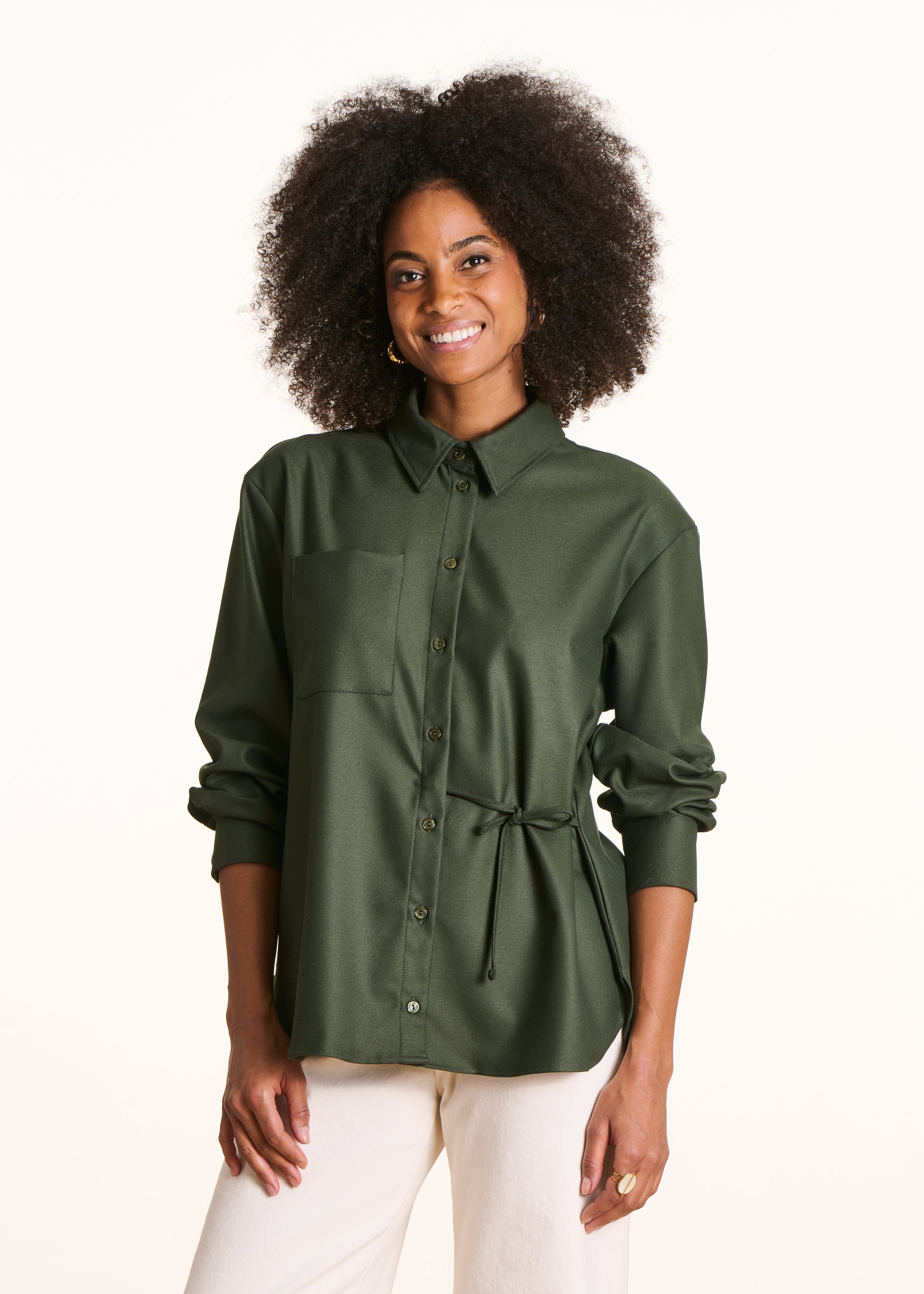 Chemise kaki ample en flanelle