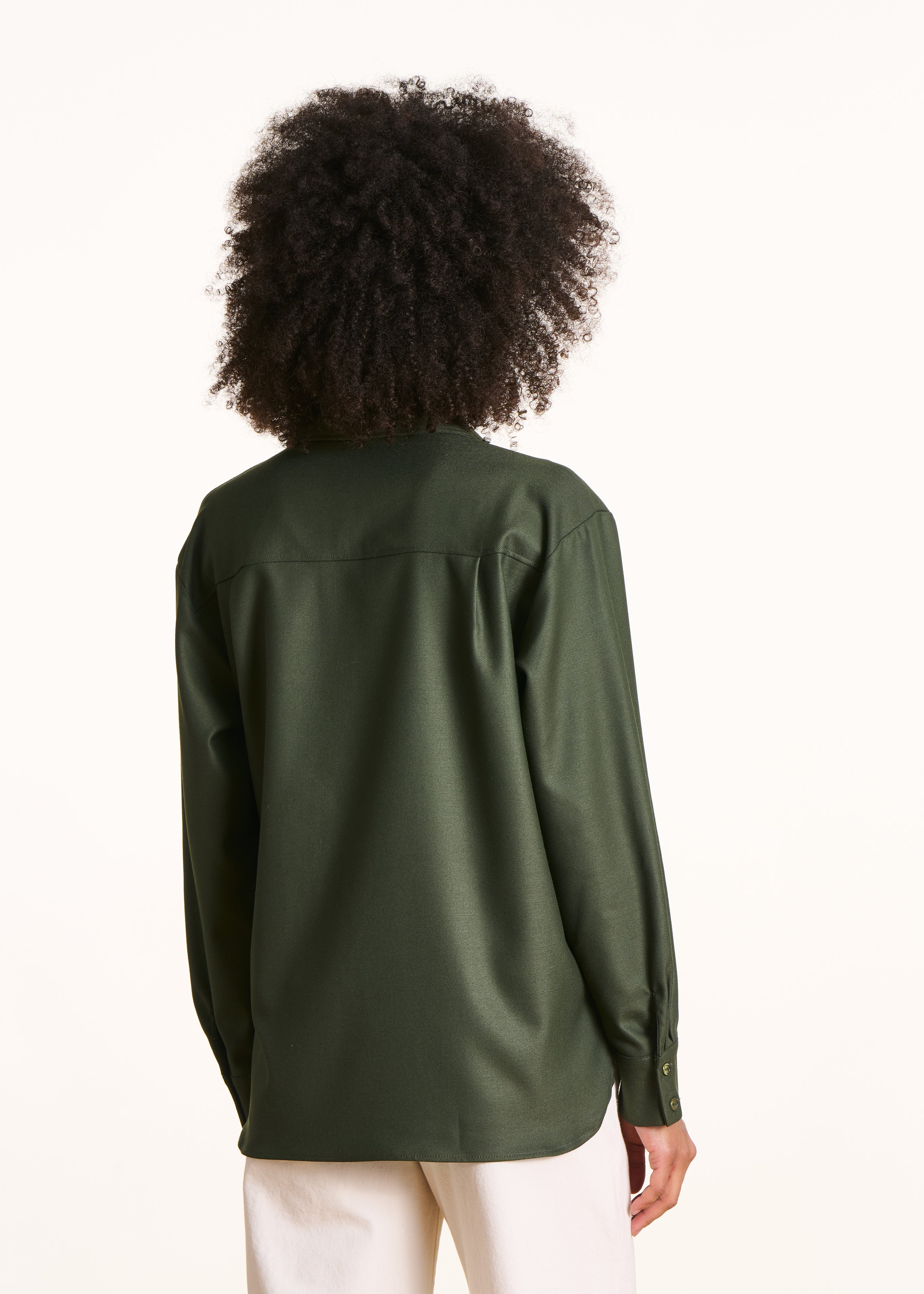 Chemise kaki ample en flanelle